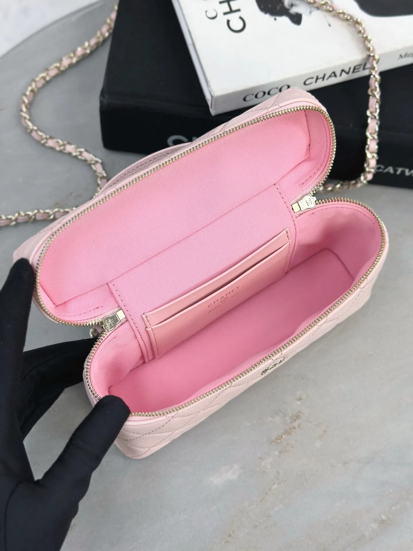 Chanel 19 Pink Leather Handbag