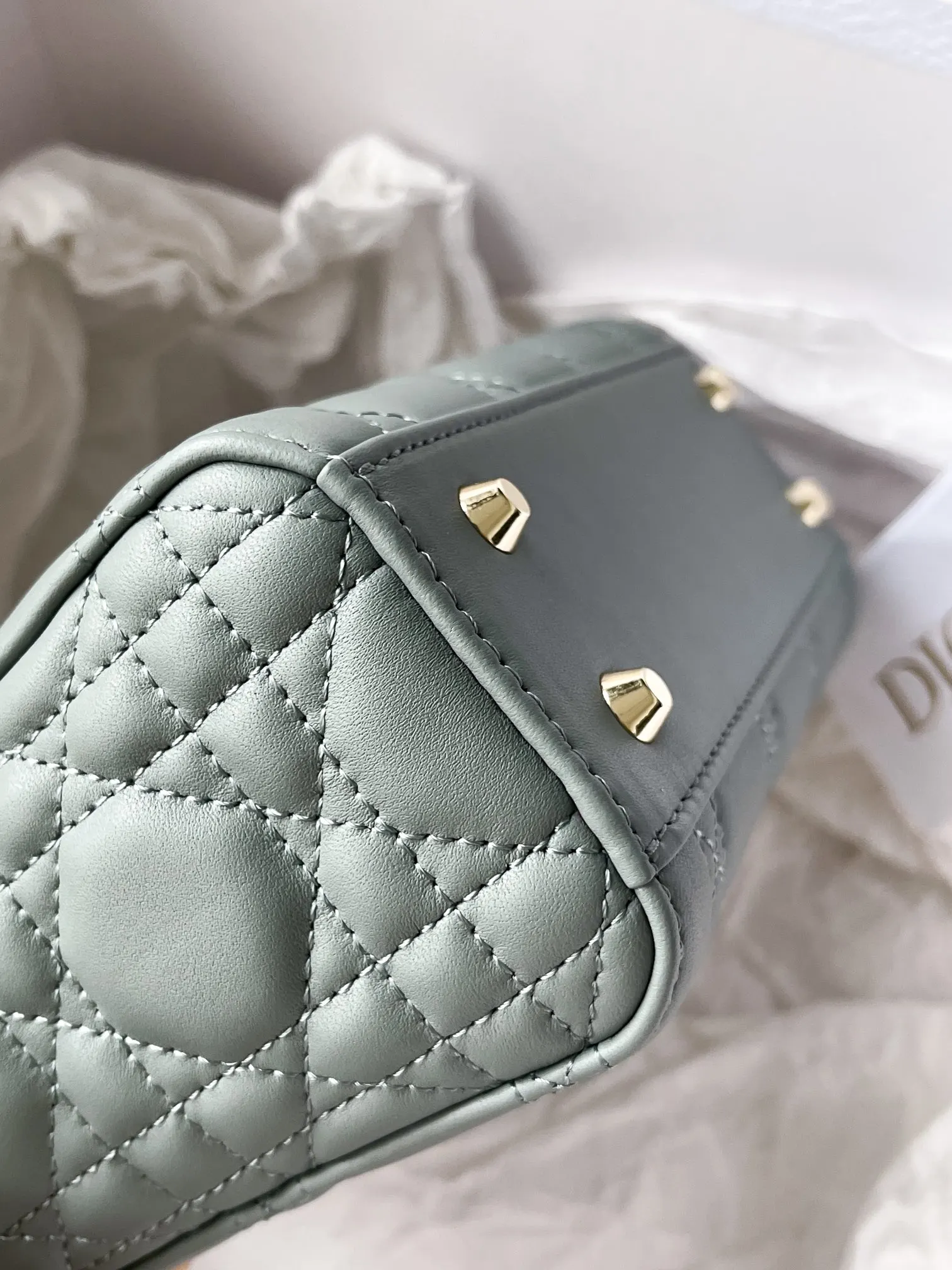 Dior Lady Dior 小號 綠色 手提包