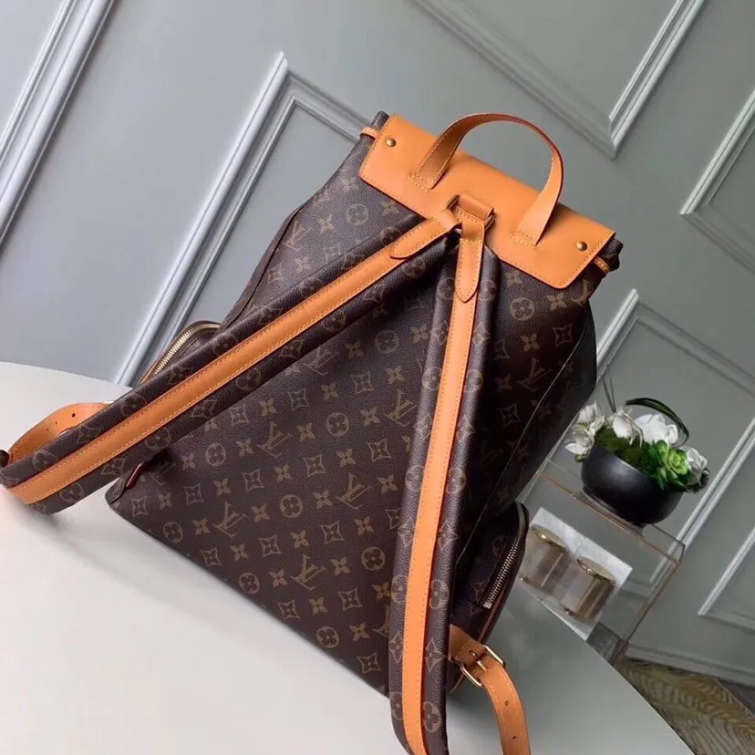 LV 金色 牛皮 雙肩包 实用雙肩款