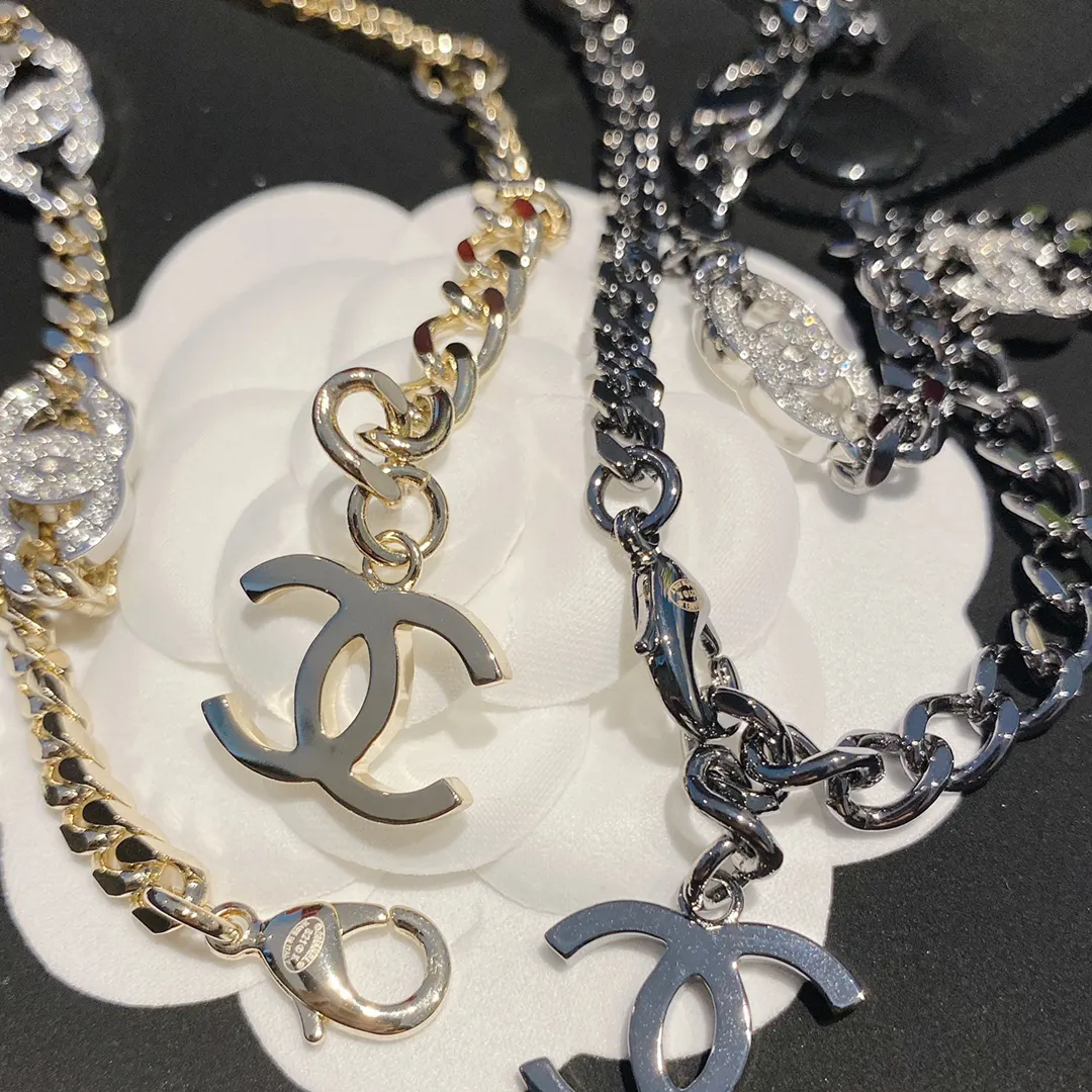 Chanel 黑色/银色 项链