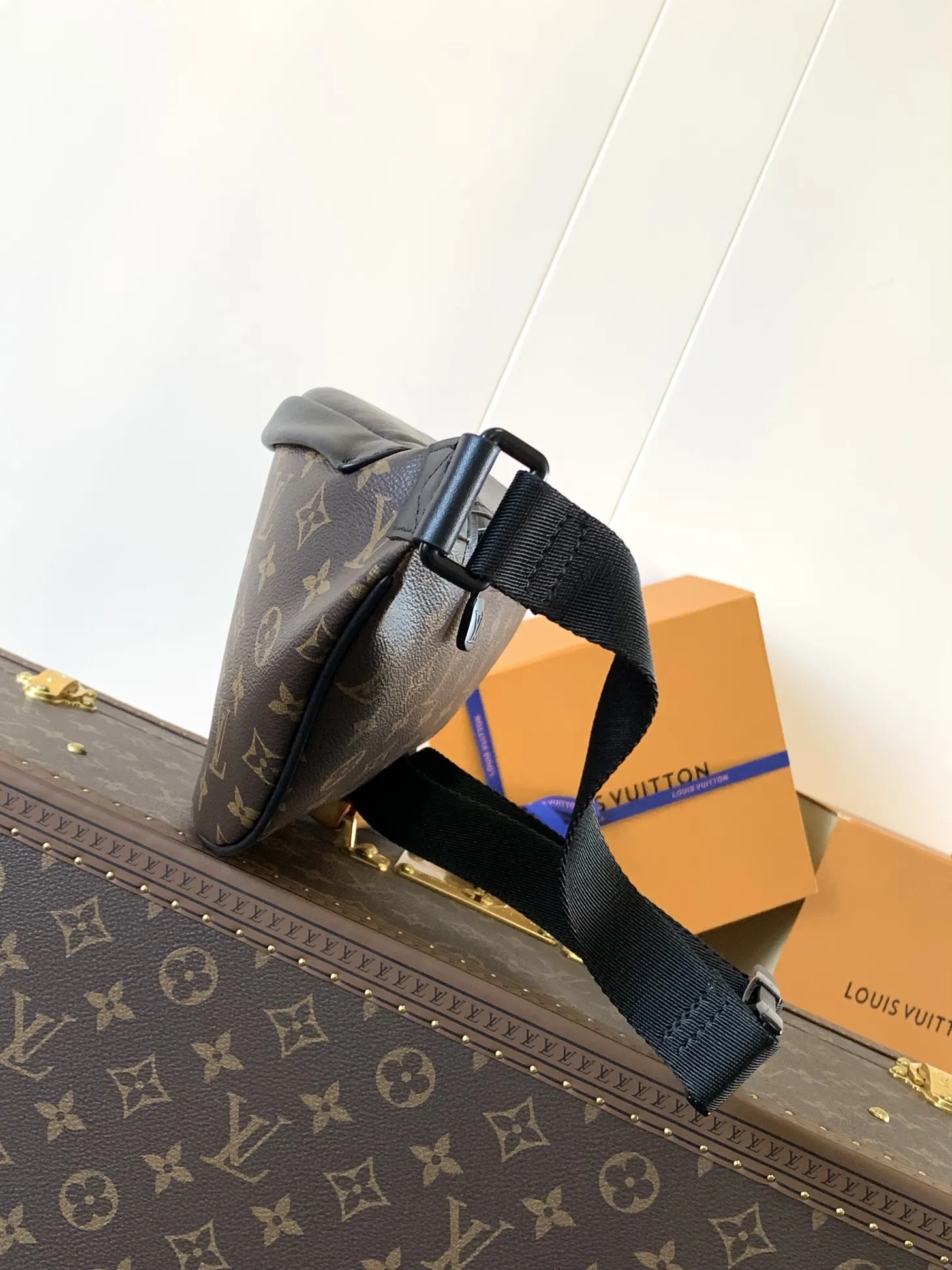 Monogram Crossbody Bag Lightweight Leather