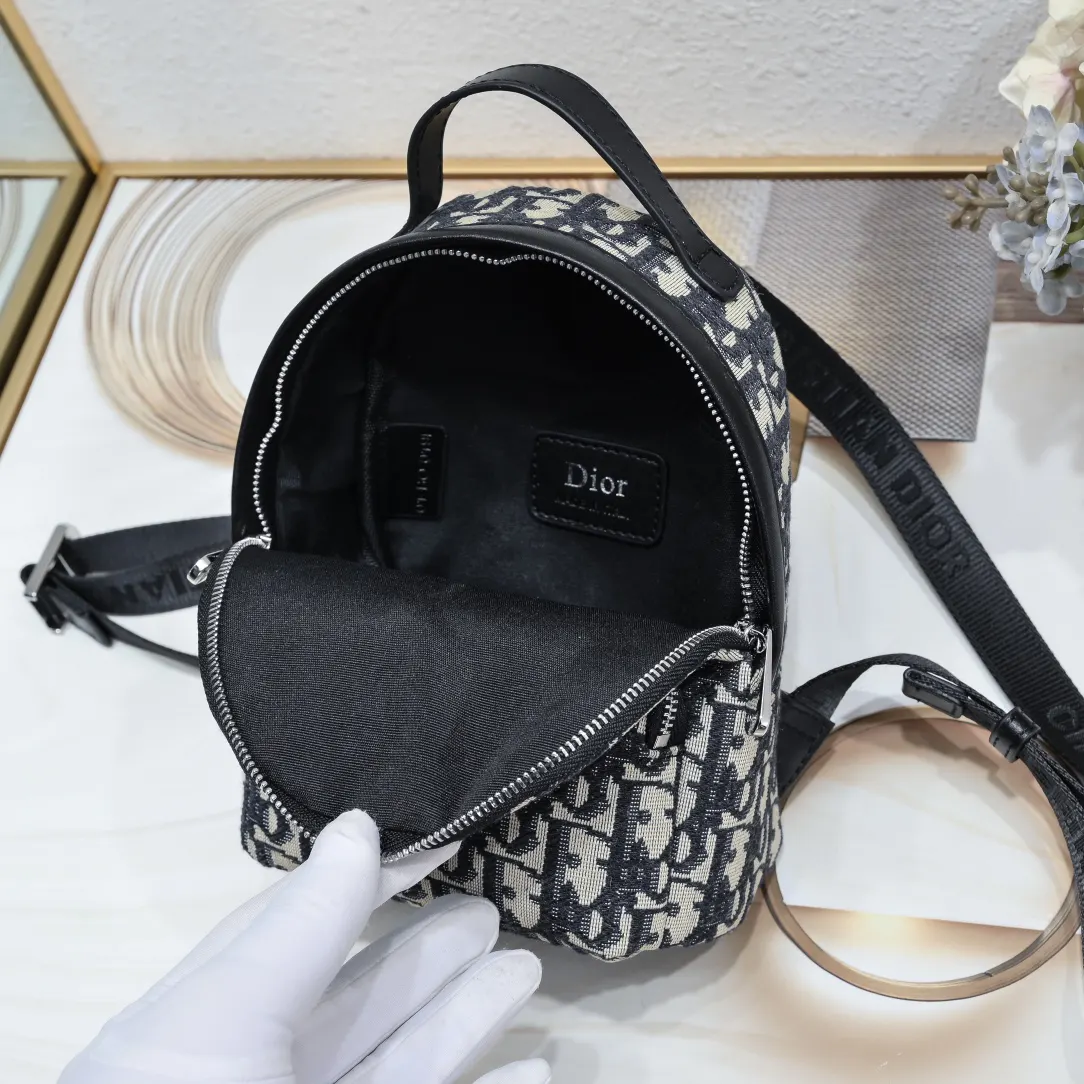 Dior 黑色 藍色 牛皮 雙肩包 实用雙肩款