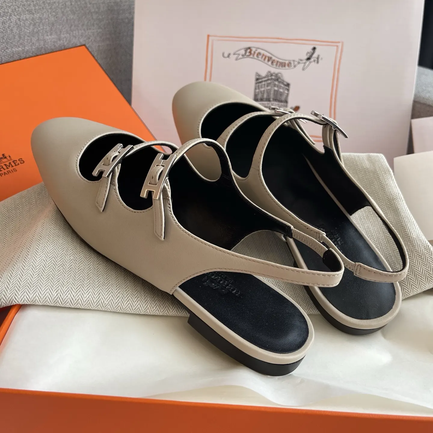 Hermès 羊皮 平底鞋