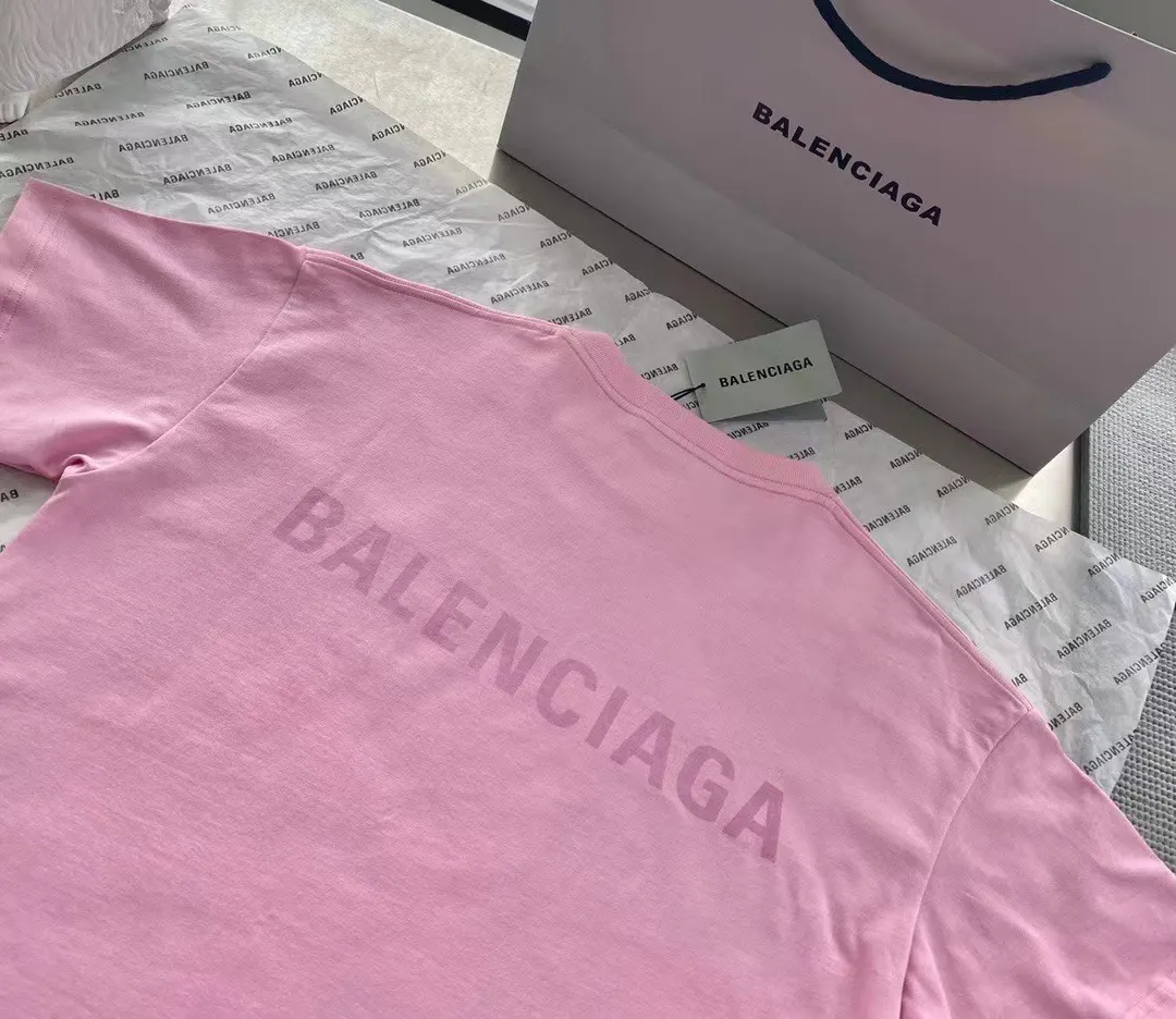 Balenciaga Blcg Pink Short Sleeve T-Shirt Street
