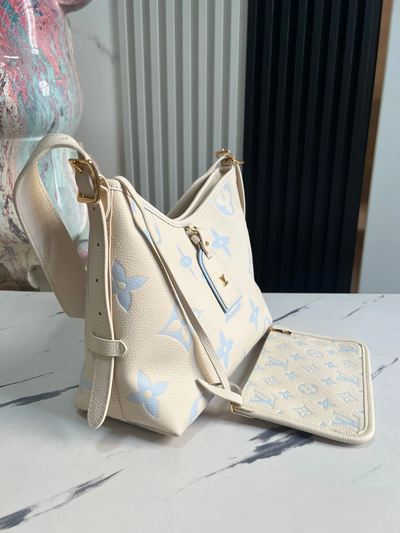 Louis Vuitton White Clutch Bag Canvas