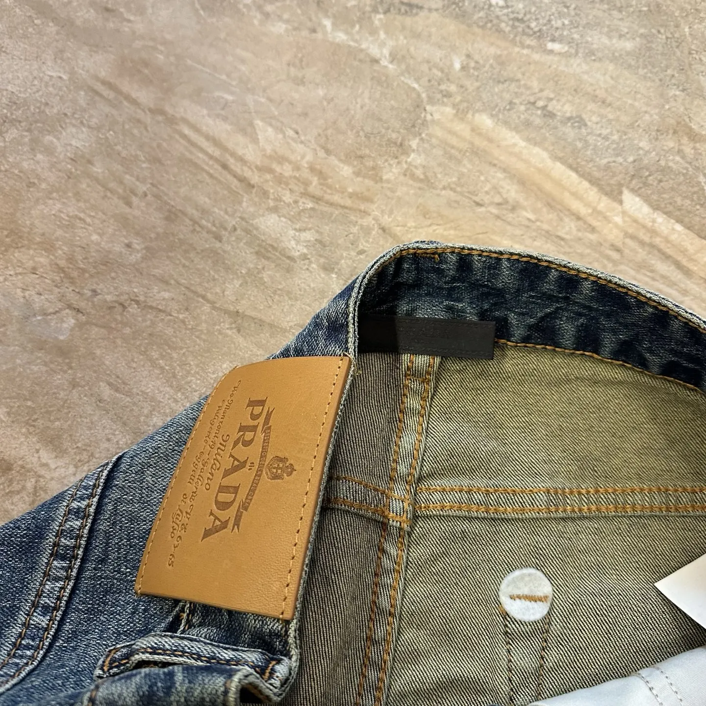 PRADA 牛仔 字母 刺绣 牛仔裤 休闲寬鬆款