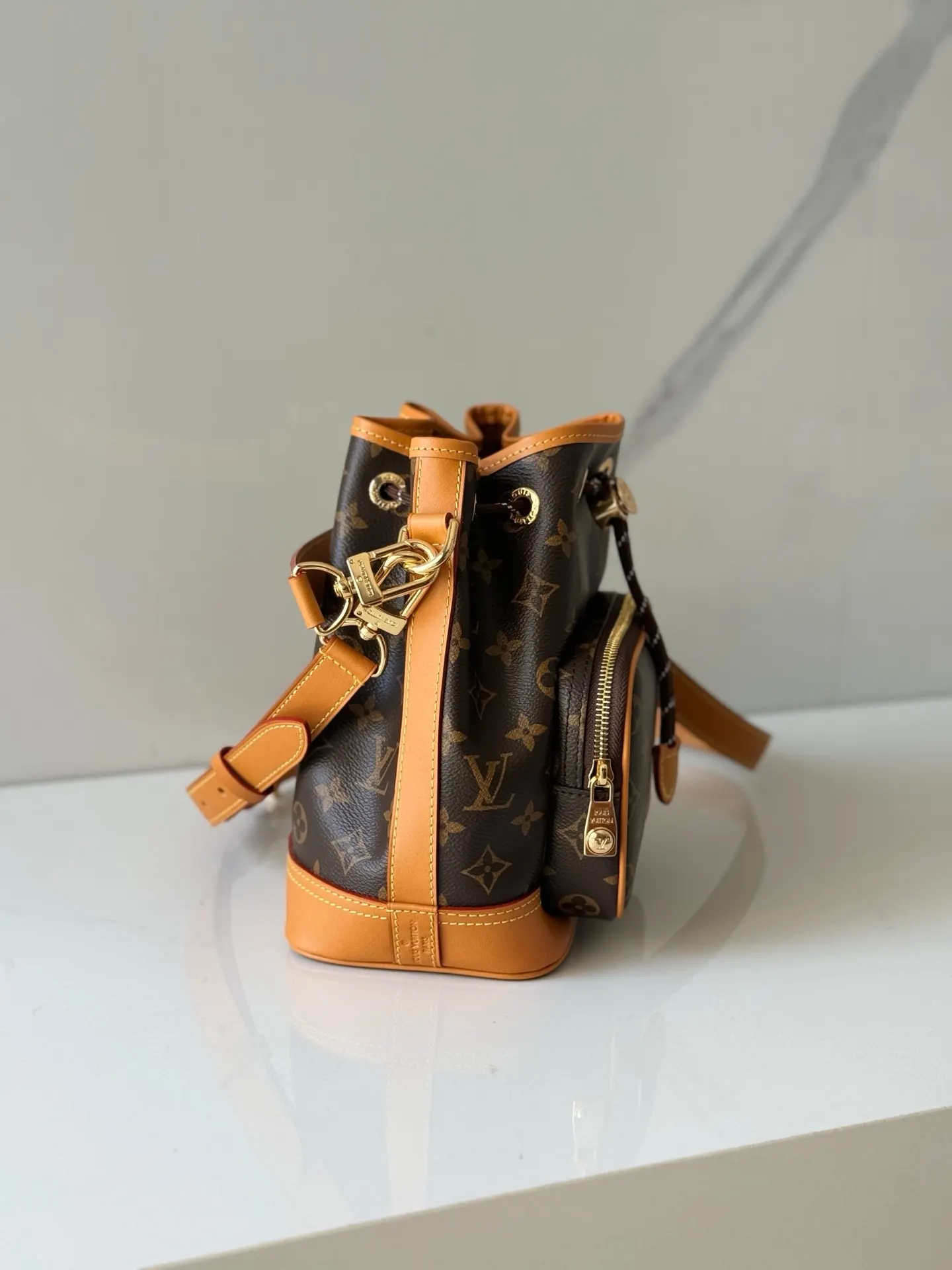 Monogram Bucket Bag Casual Canvas