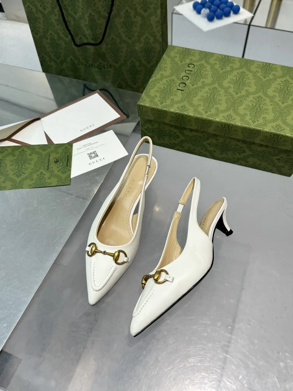 Gucci Slingback 尖头高跟鞋 通勤