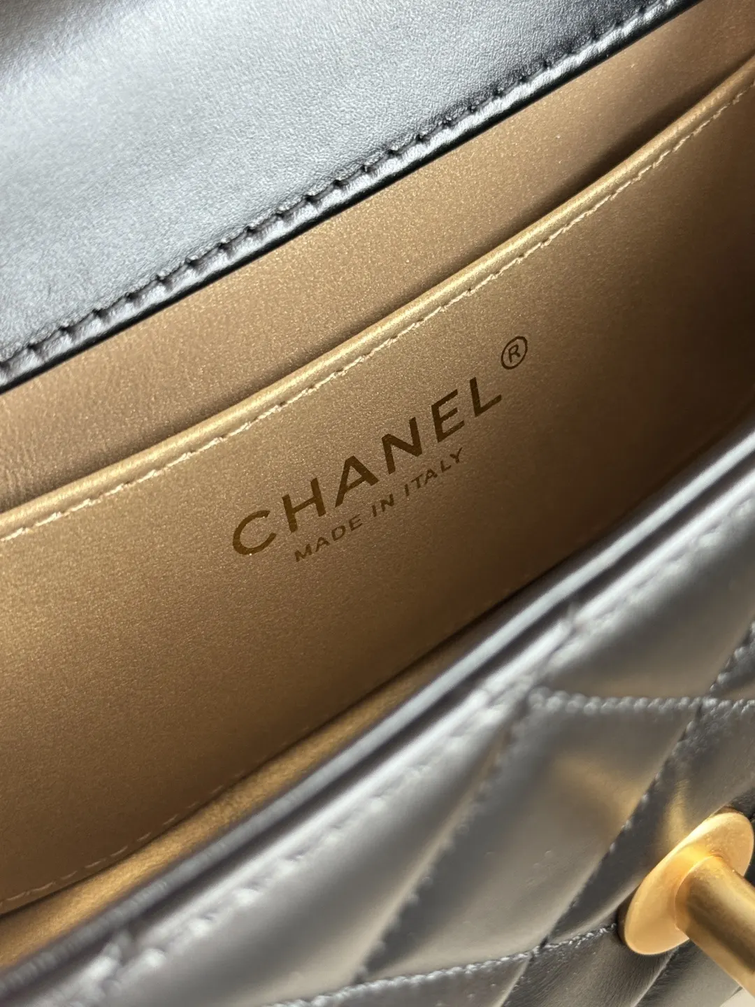 Gold Chain Bag Leather