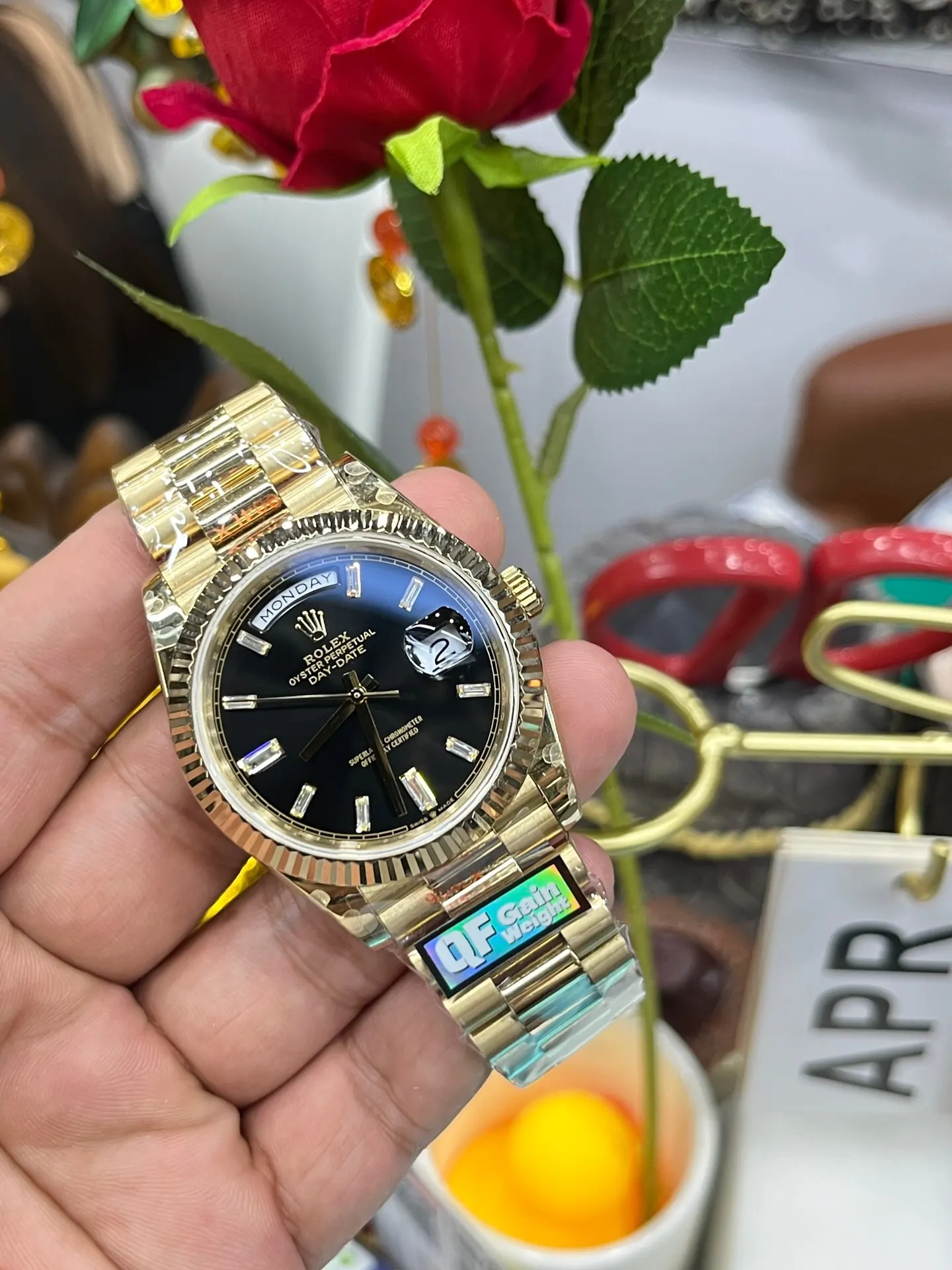 Rolex QF劳力士黑冰糖 重 4克 手錶 經典腕表款