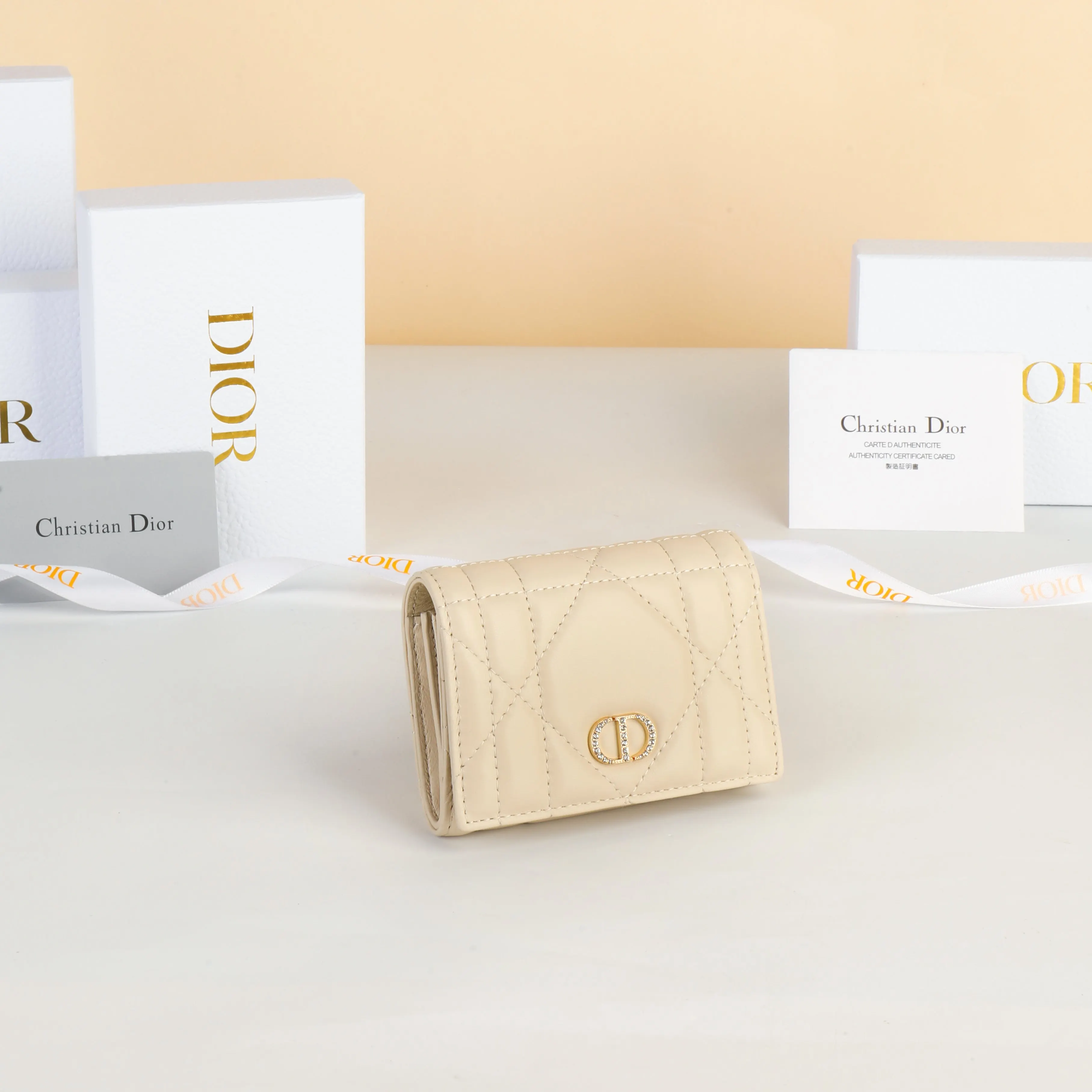 Dior Caro White Leather Wallet Image 4 Dior Caro White Leather Wallet Image 4