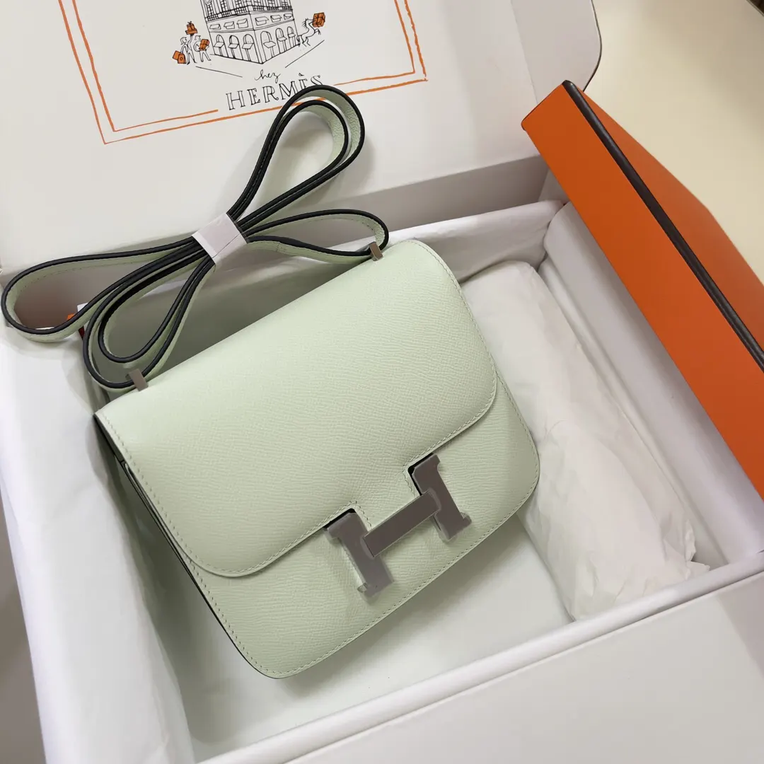 Hermès Constance 气泡绿 Epsom掌纹牛皮 斜挎包 19cm
