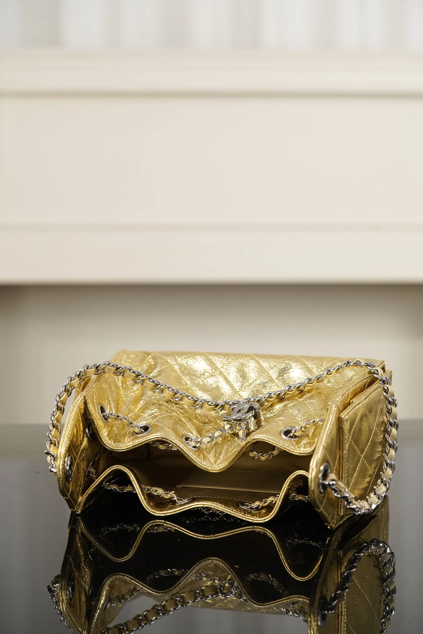Silver Gold Bucket Bag Casual Leather Image 9 Silver Gold Bucket Bag Casual Leather Image 9