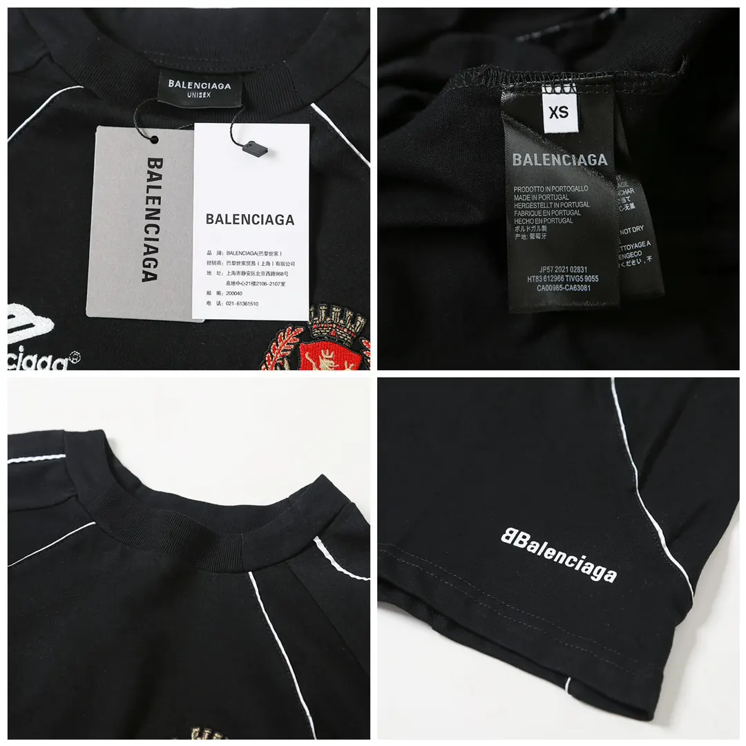 Balenciaga 26SS 黑色 刺繡 T恤