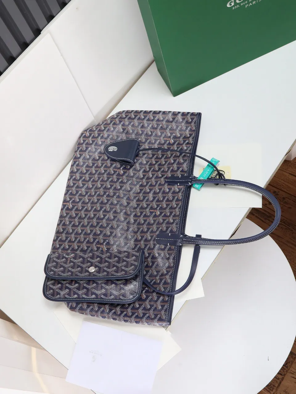 Goyard 蓝色 帆布 腋下包 复古腋下背款