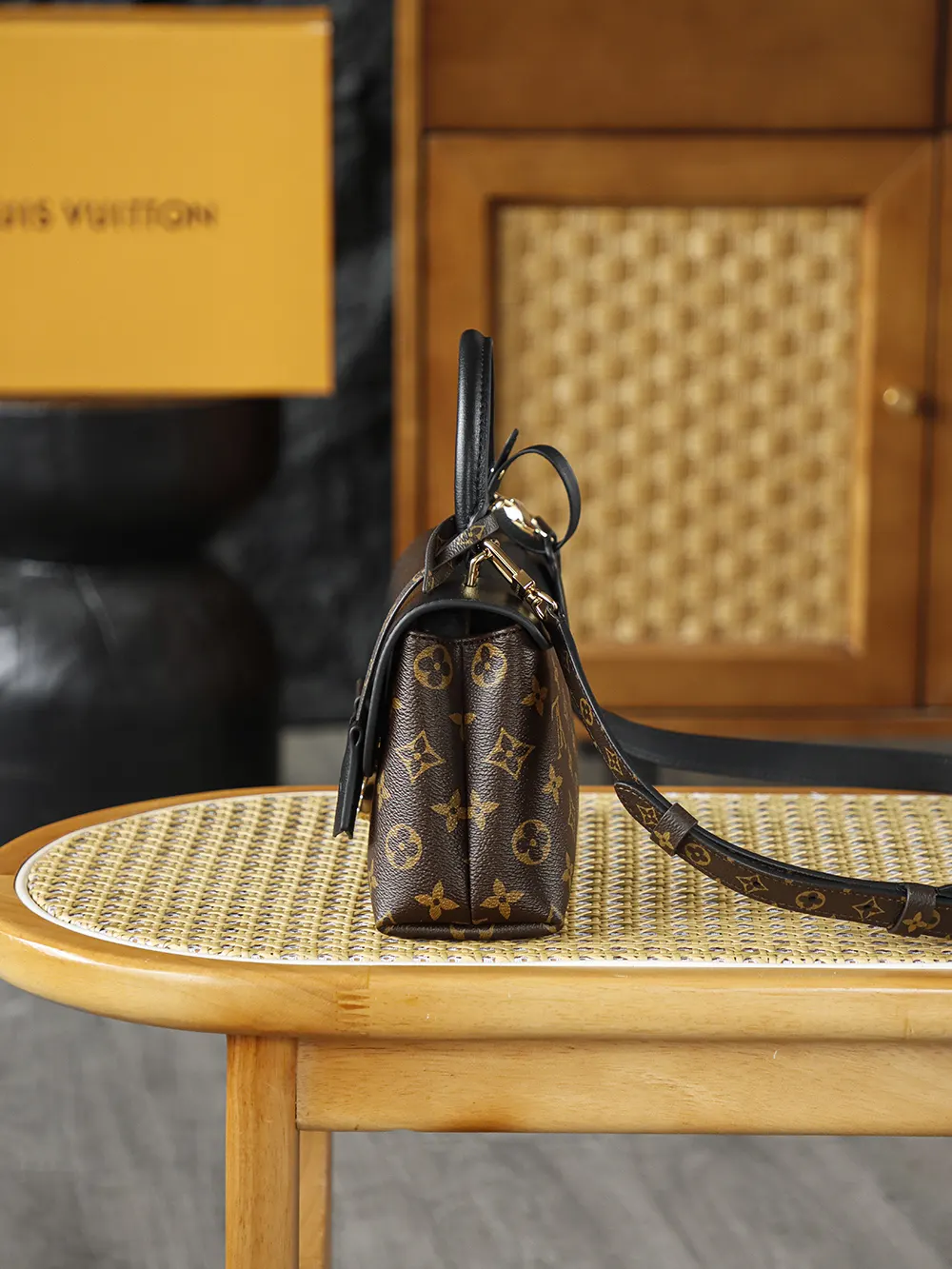 Black Monogram Top Handle Bag Commuter