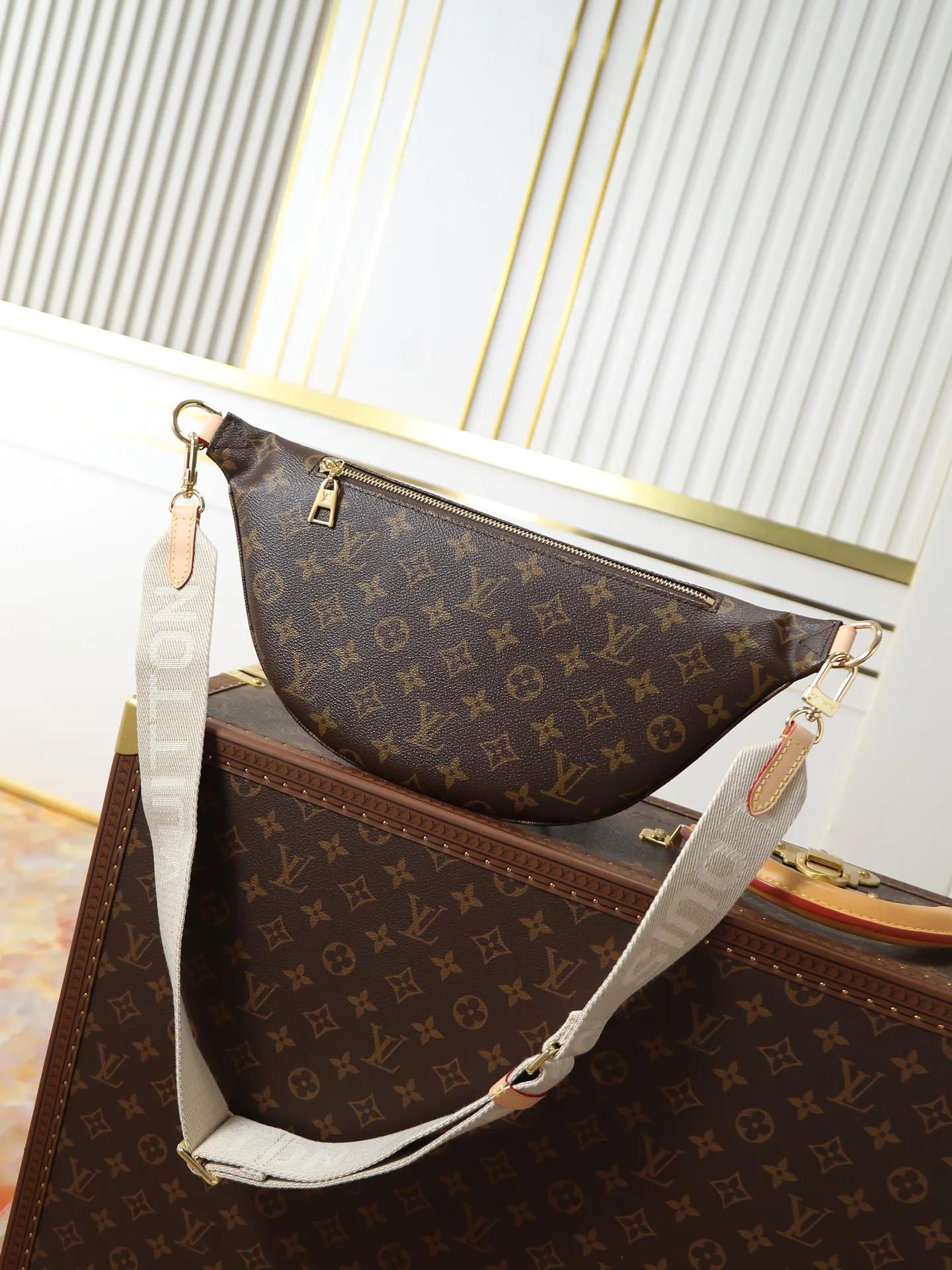Monogram Belt Bag Casual Leather