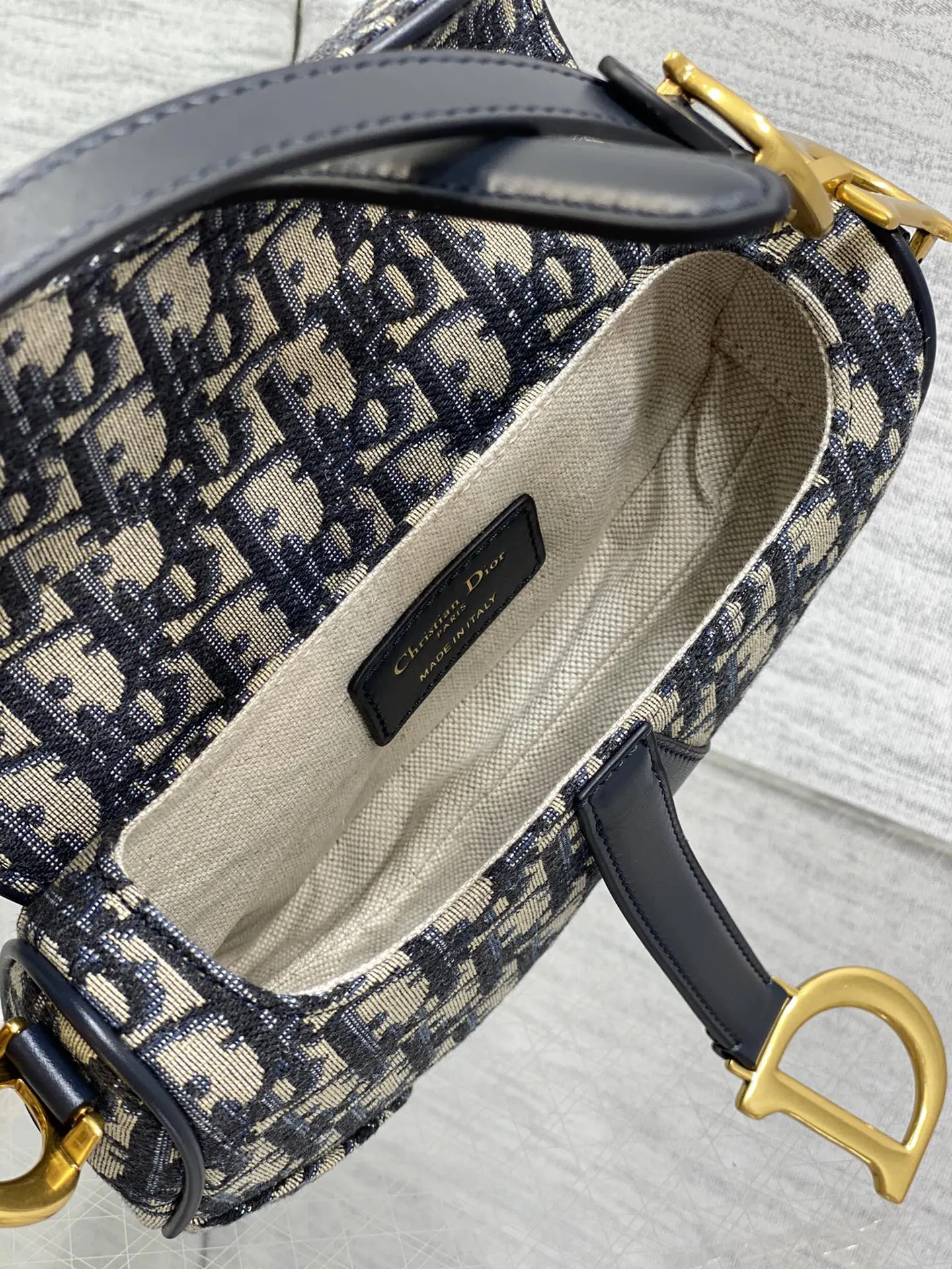 Dior Saddle 老花蓝马鞍包 手提斜挎 复古 手提包