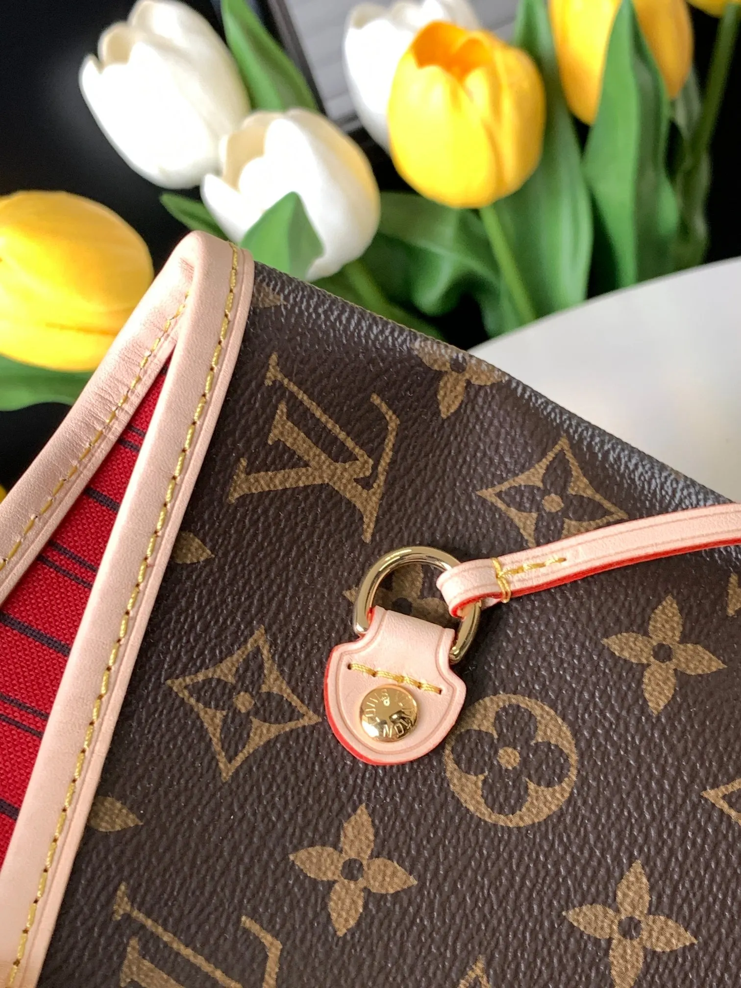 Louis Vuitton Gold Monogram Clutch Bag Leather