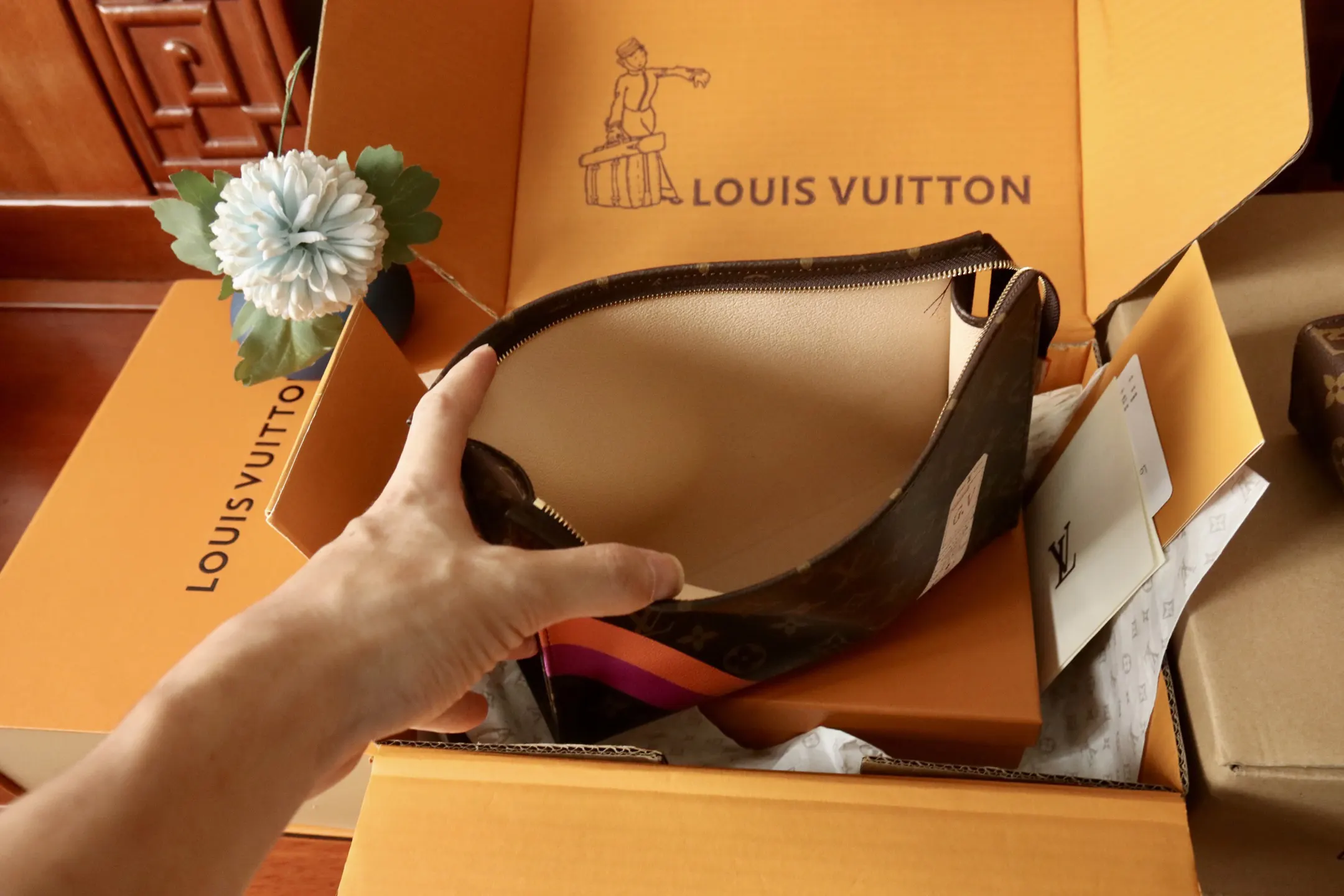 Louis Vuitton Trio 老花化妆包 实拍款01