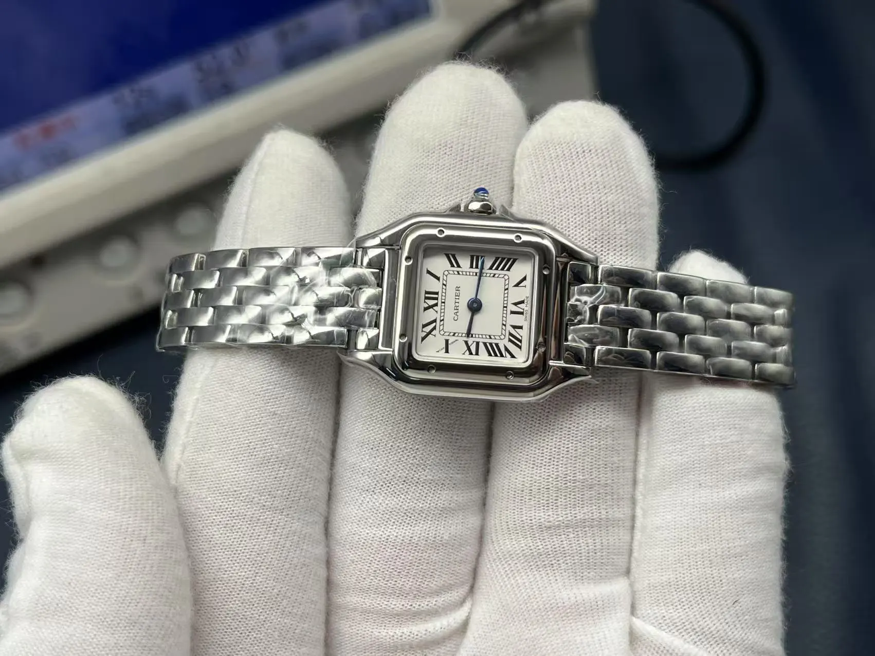 Cartier 藍色 手錶 經典腕表款
