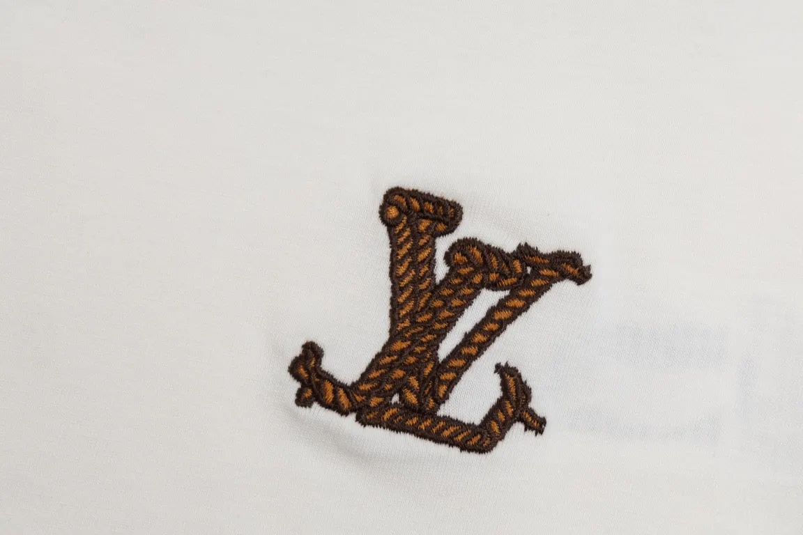Louis Vuitton 24SS White Denim Embroidered T-Shirt