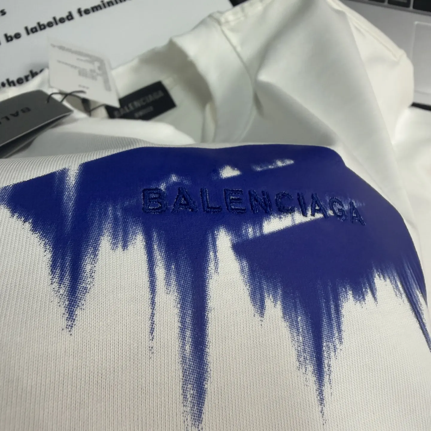 Balenciaga 白色 純棉 Logo 短袖T恤 宽松休閒