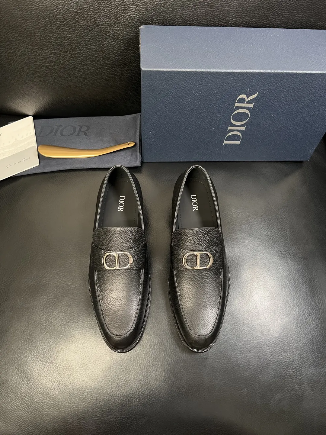 Dior Black/Gray Leather Loafers Image 4 Dior Black/Gray Leather Loafers Image 4