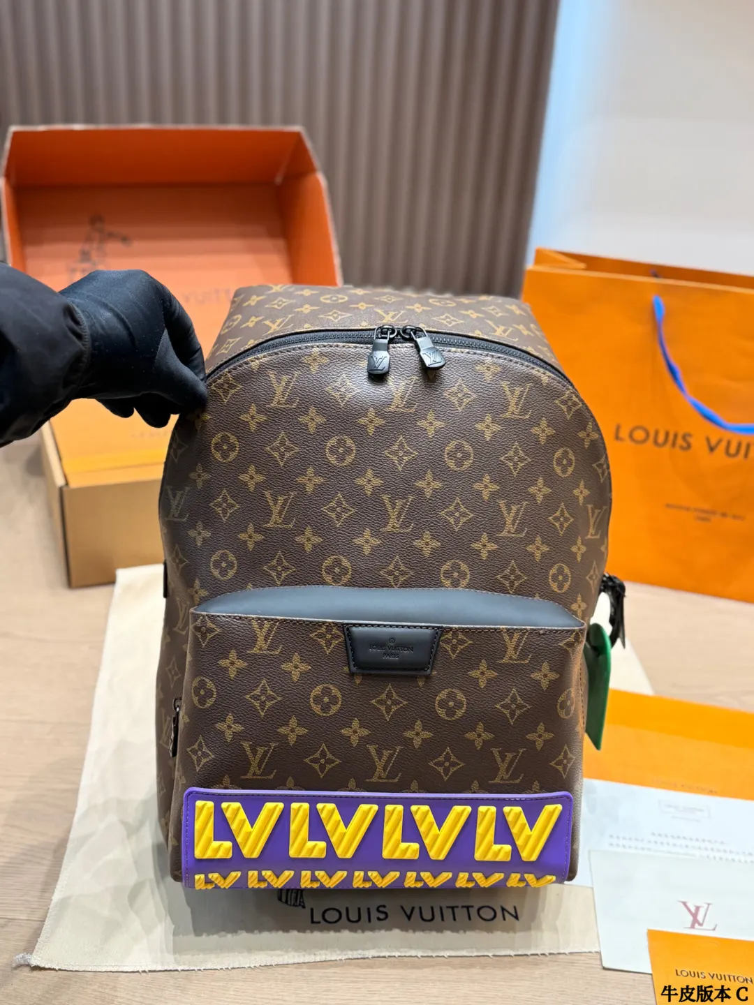 Louis Vuitton Black Monogram Backpack Leather