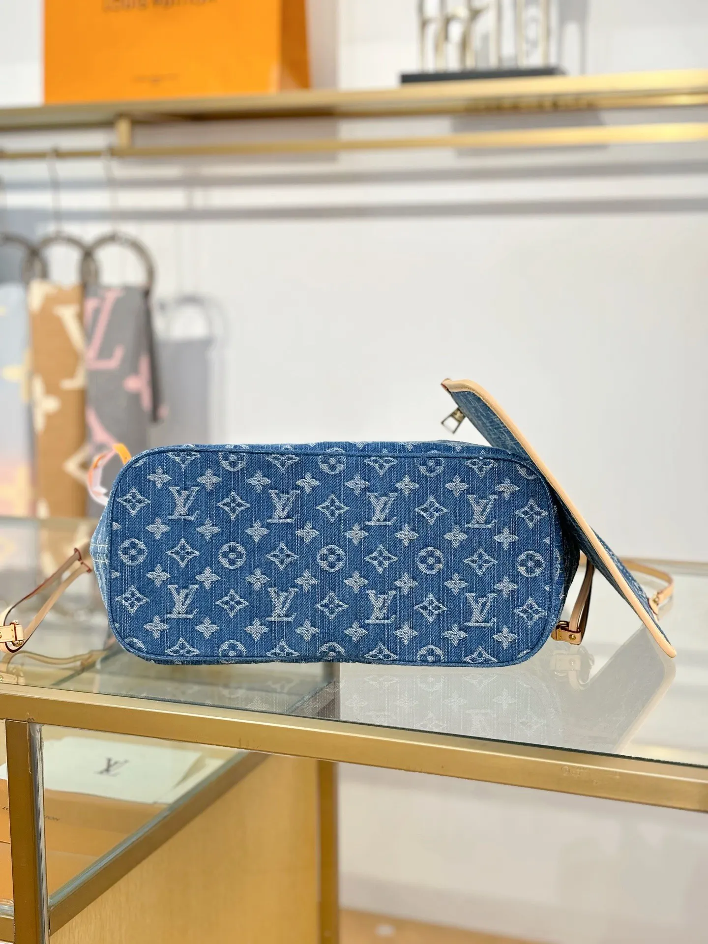 Neverfull 牛仔 丹宁 牛皮 收納包 旅行收納款