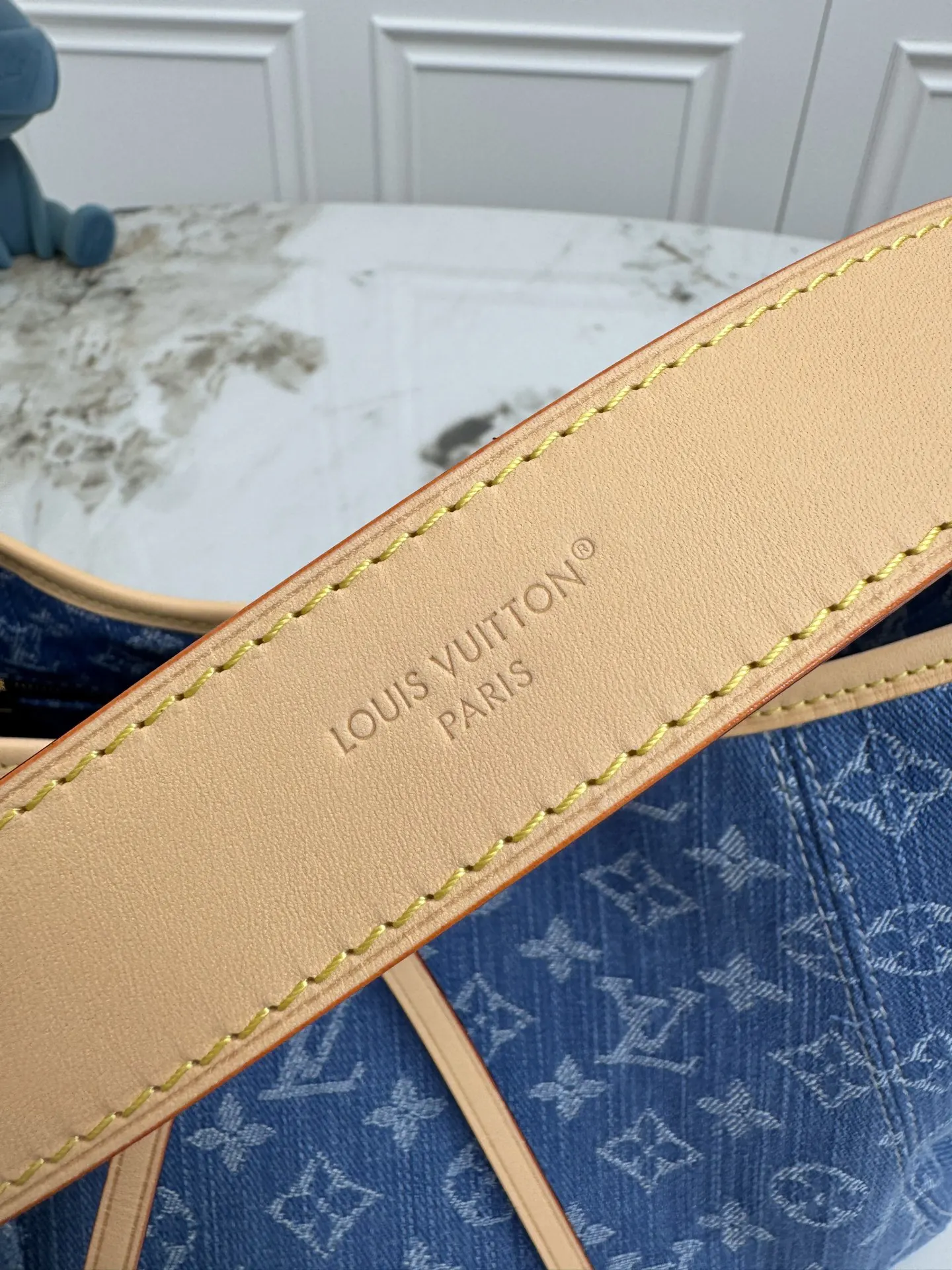 Louis Vuitton 藍色 皮革 手提包