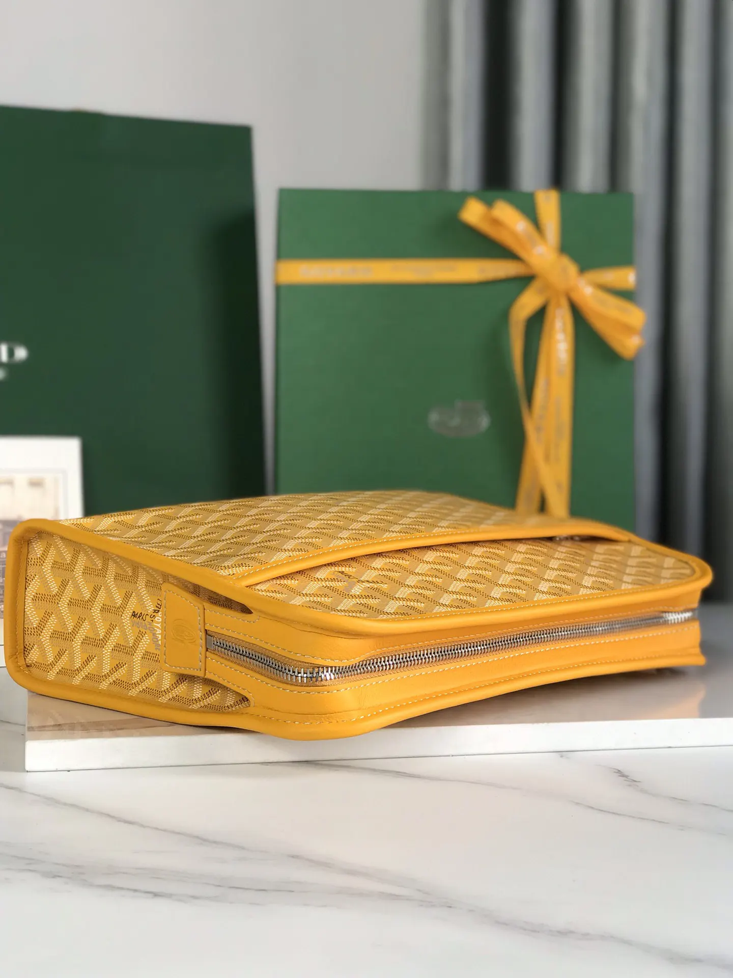 Goyard 黃色 牛皮 手拿包 精致手拿款