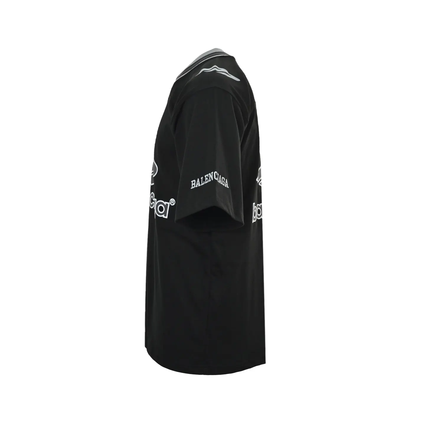 Balenciaga Black Cotton Logo Short Sleeve T-Shirt Street