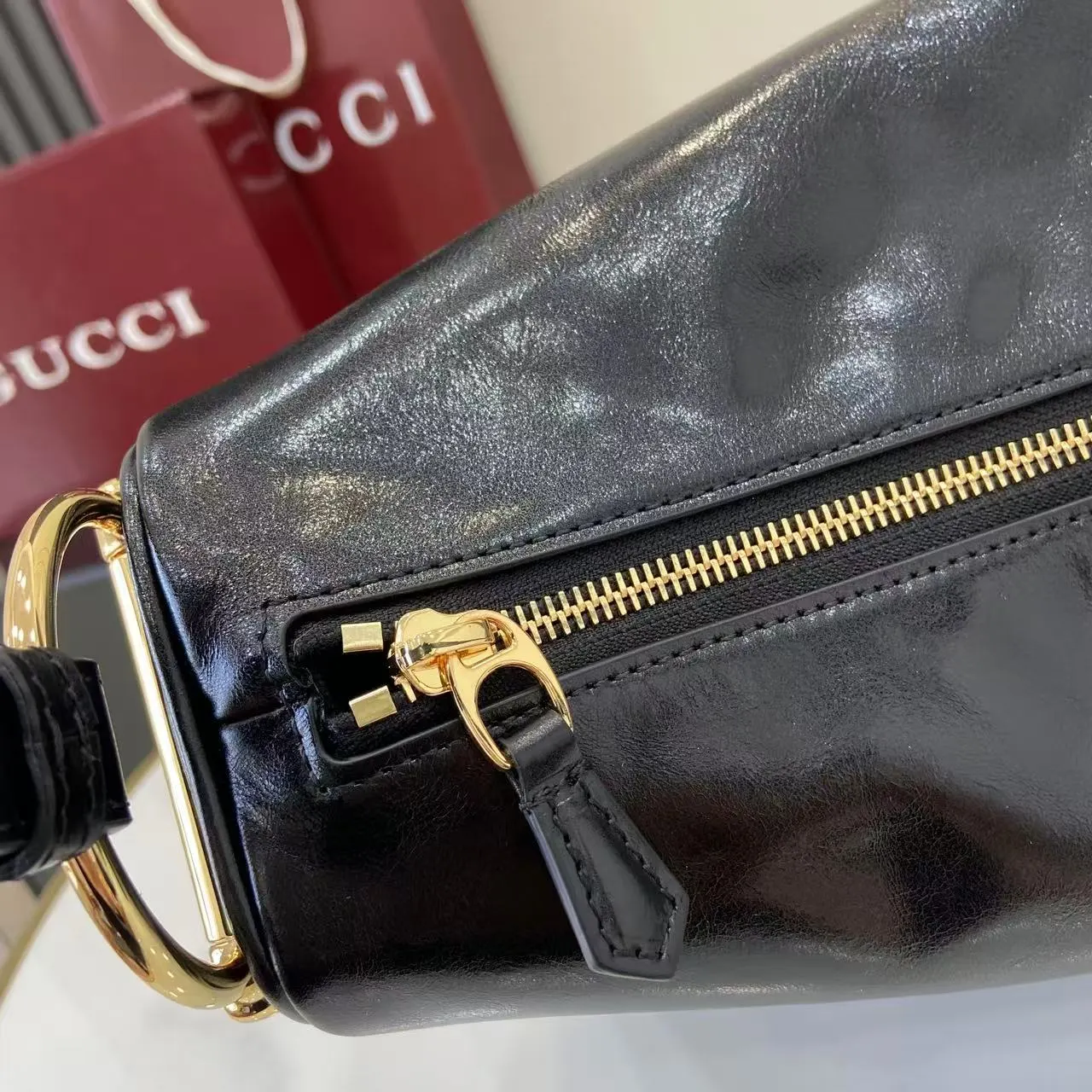 Gucci Horsebit 1955 老花马衔扣肩背包 单肩斜挎