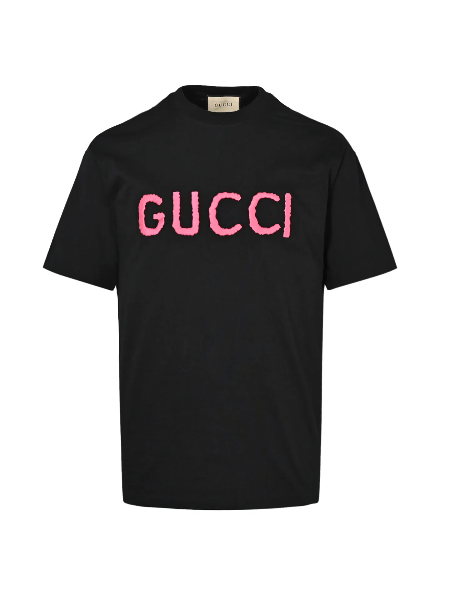 Gucci Pink Logo Letter Short Sleeve T-Shirt