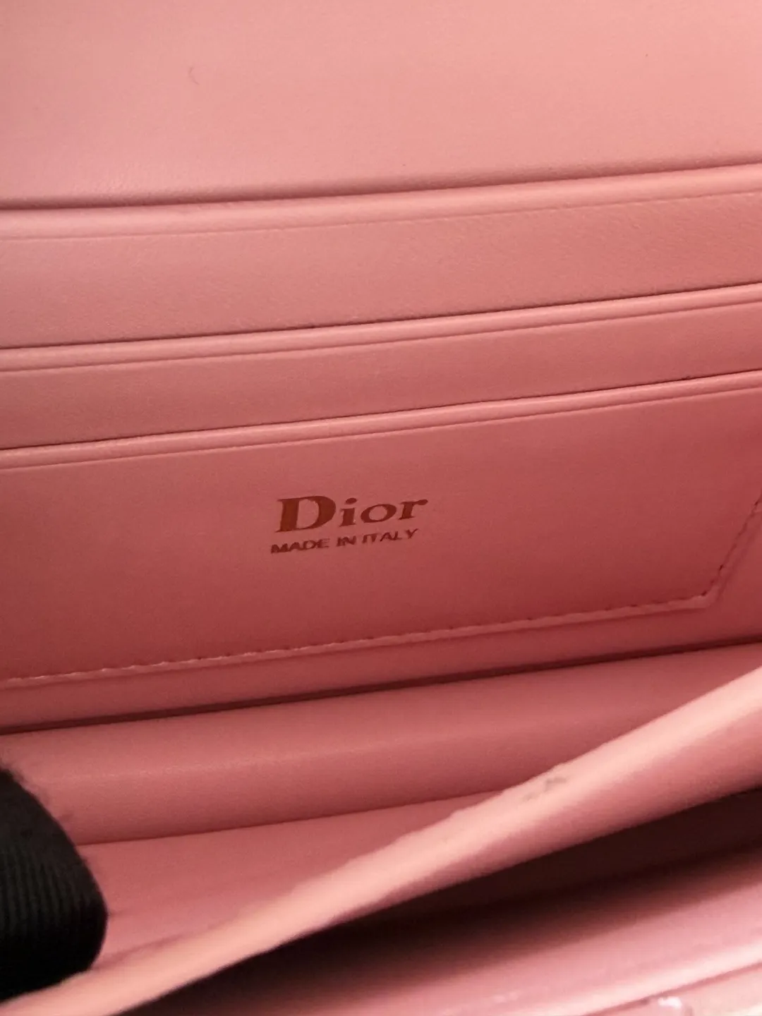 Dior 粉色羊皮链条手拿包 甜美晚宴款