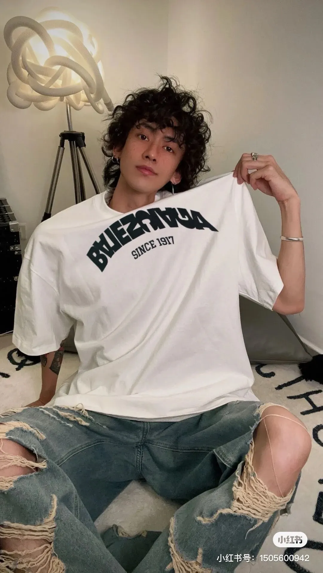 Balenciaga 白色 纯棉 Logo 短袖T恤