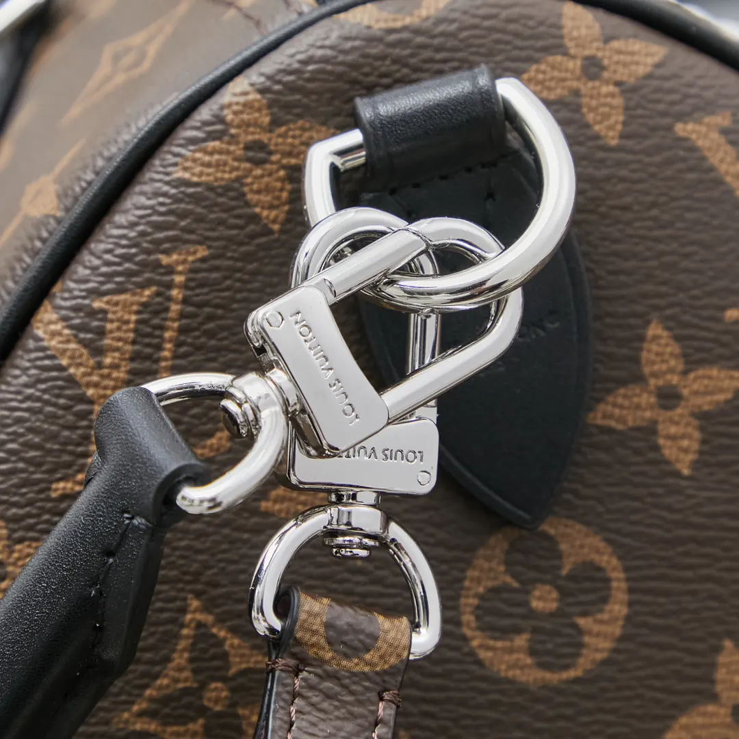 Black Monogram Chain Bag Canvas