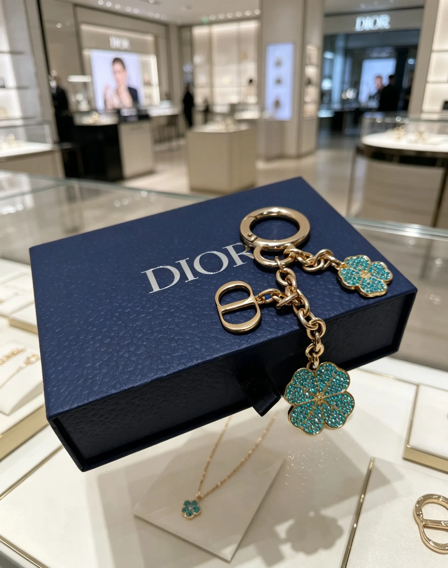 Dior 彩色吊饰钥匙扣 链条配饰款