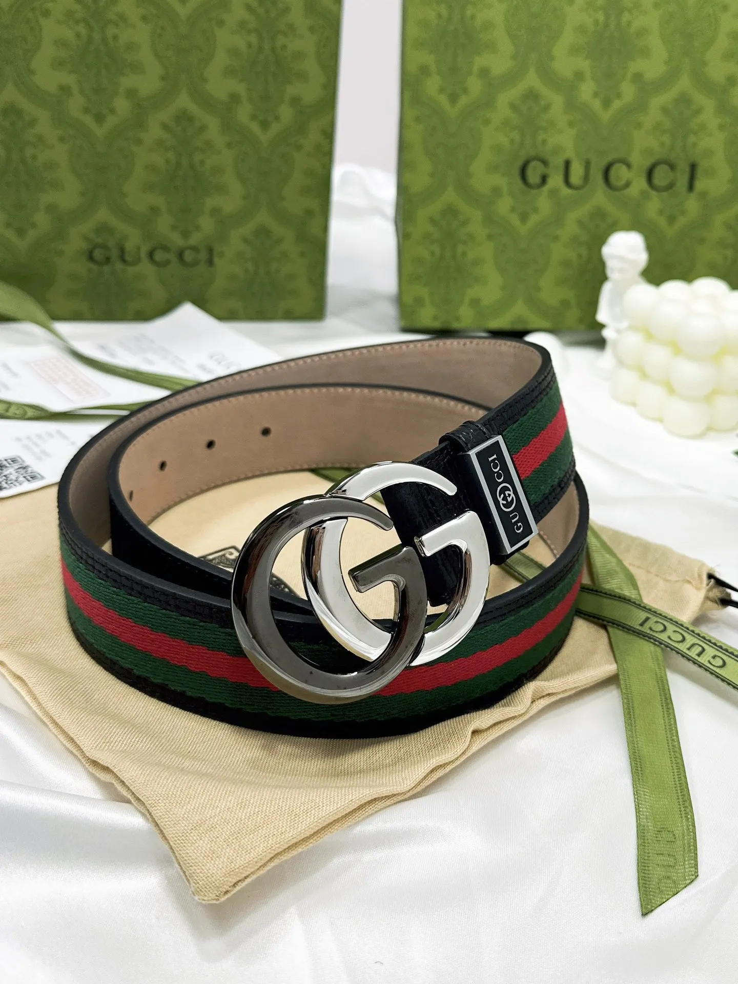 Gucci Double G Buckle Cowhide Double Sided Belt Business And Leisure