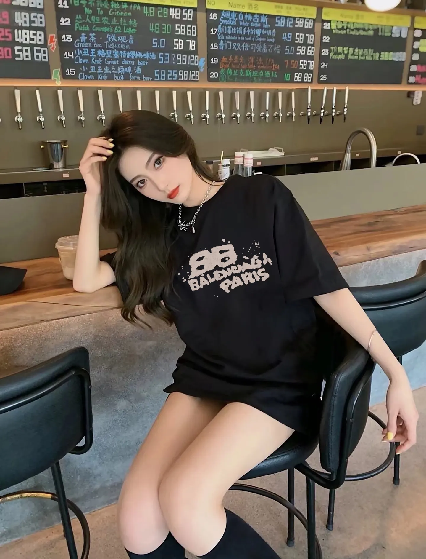 Balenciaga Black Cotton Short Sleeve T-Shirt Loose