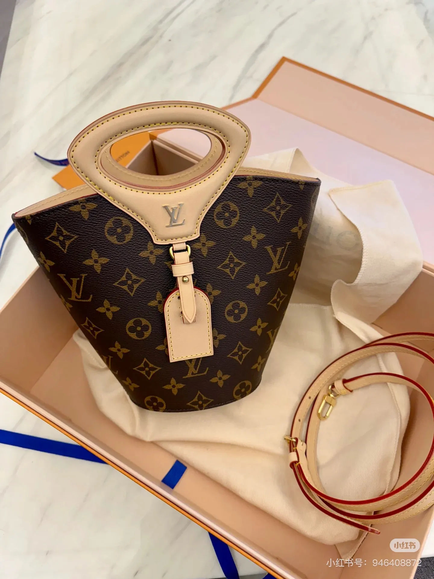 LV 老花 帆布 RIVAGE BB 手袋 水桶包 休闲水桶款