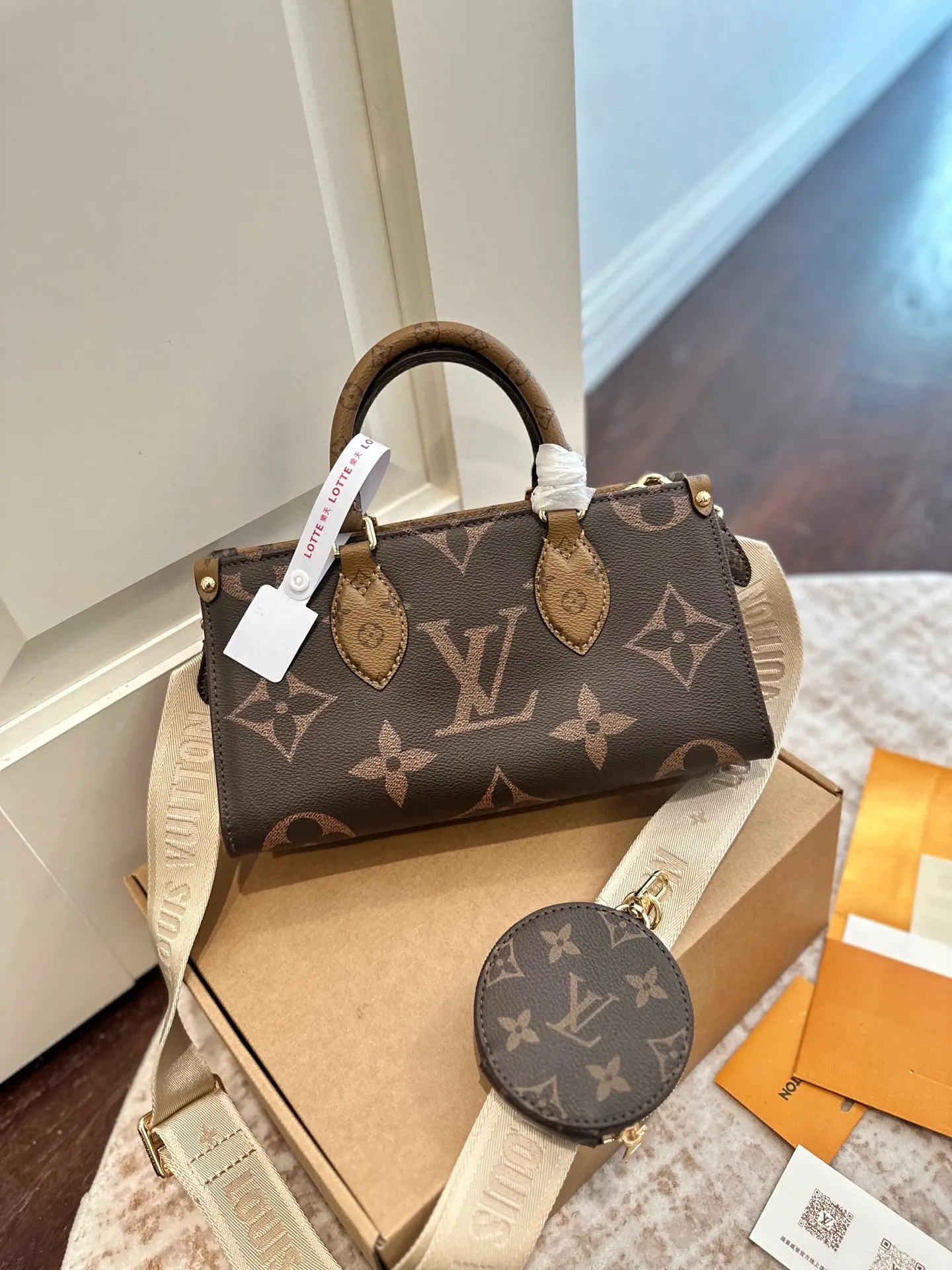 LV 牛皮 双盒 牛皮 Onthego East 托特包 大容量托特款