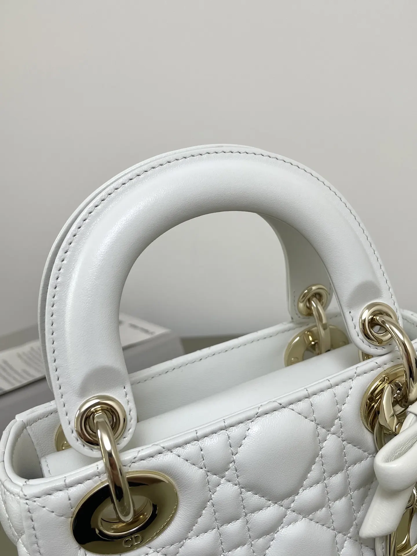 Dior Lady Dior Lady 奶白色羊皮链条包 手提斜挎