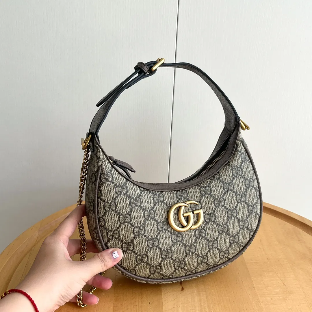 Gucci Marmont 棕色 Monogram 腋下包