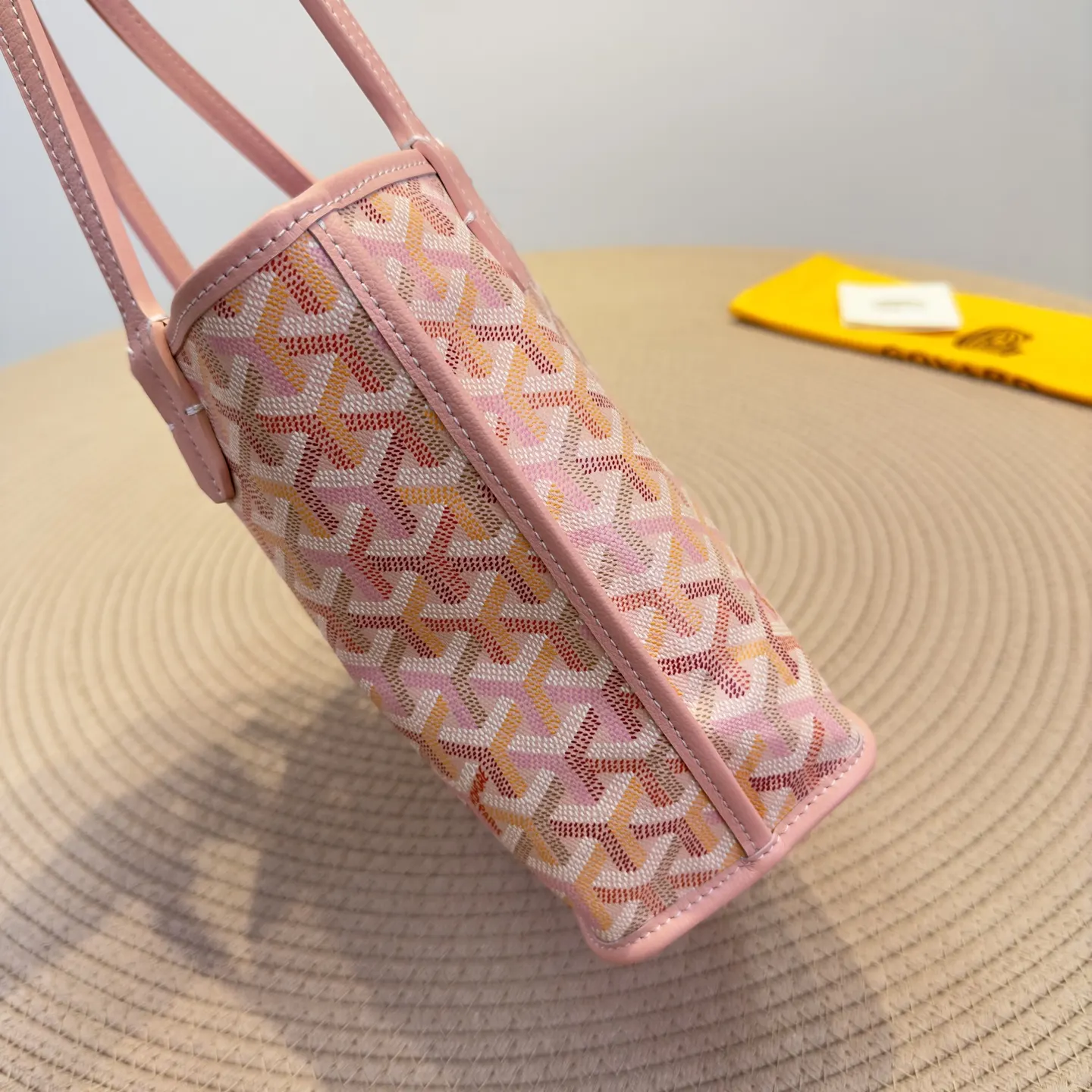 Goyard mini托特樱花粉 戈雅Anjou Mini 托特包 大容量托特款