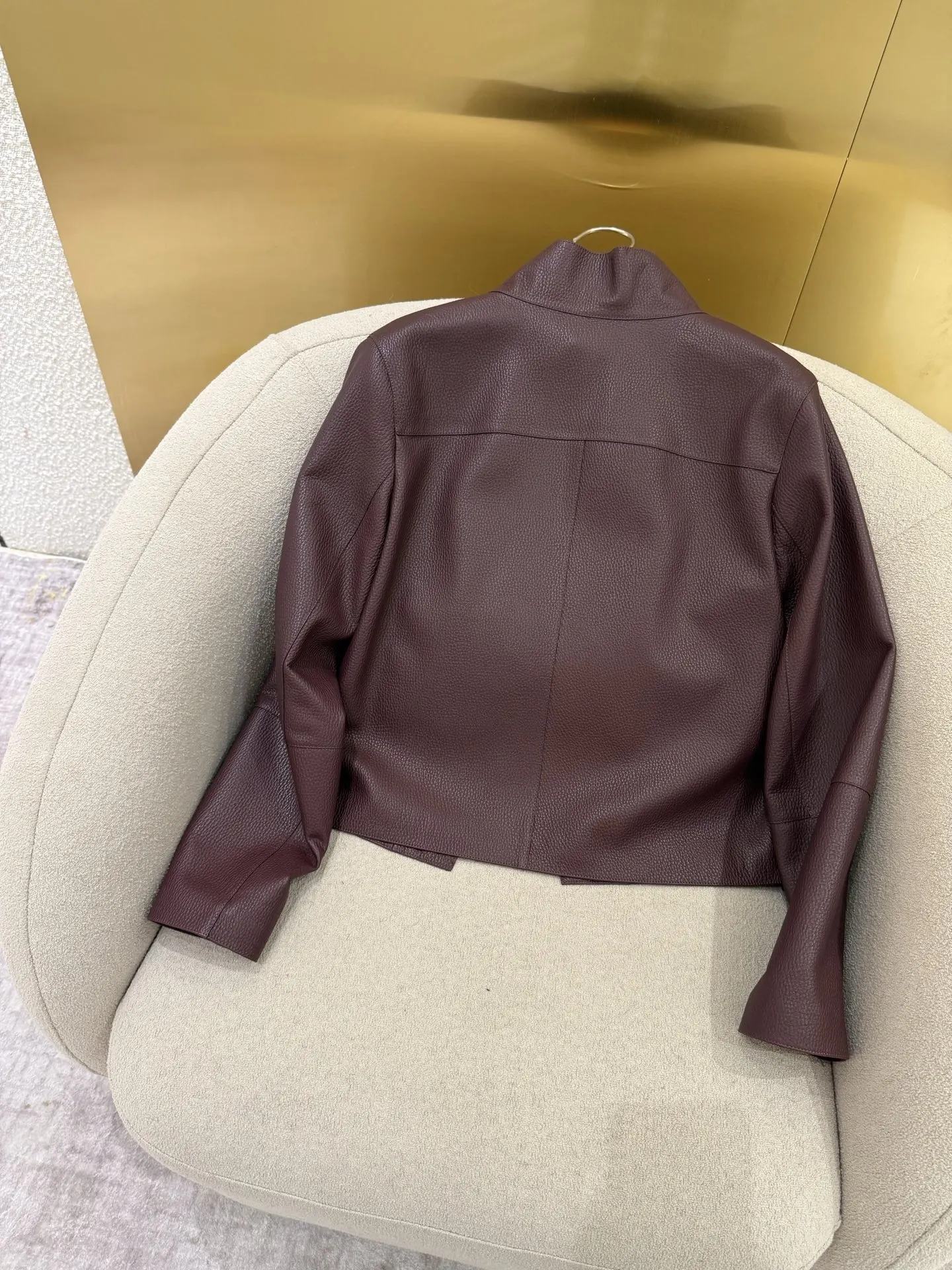 Hermès 棕色 皮革 夹克