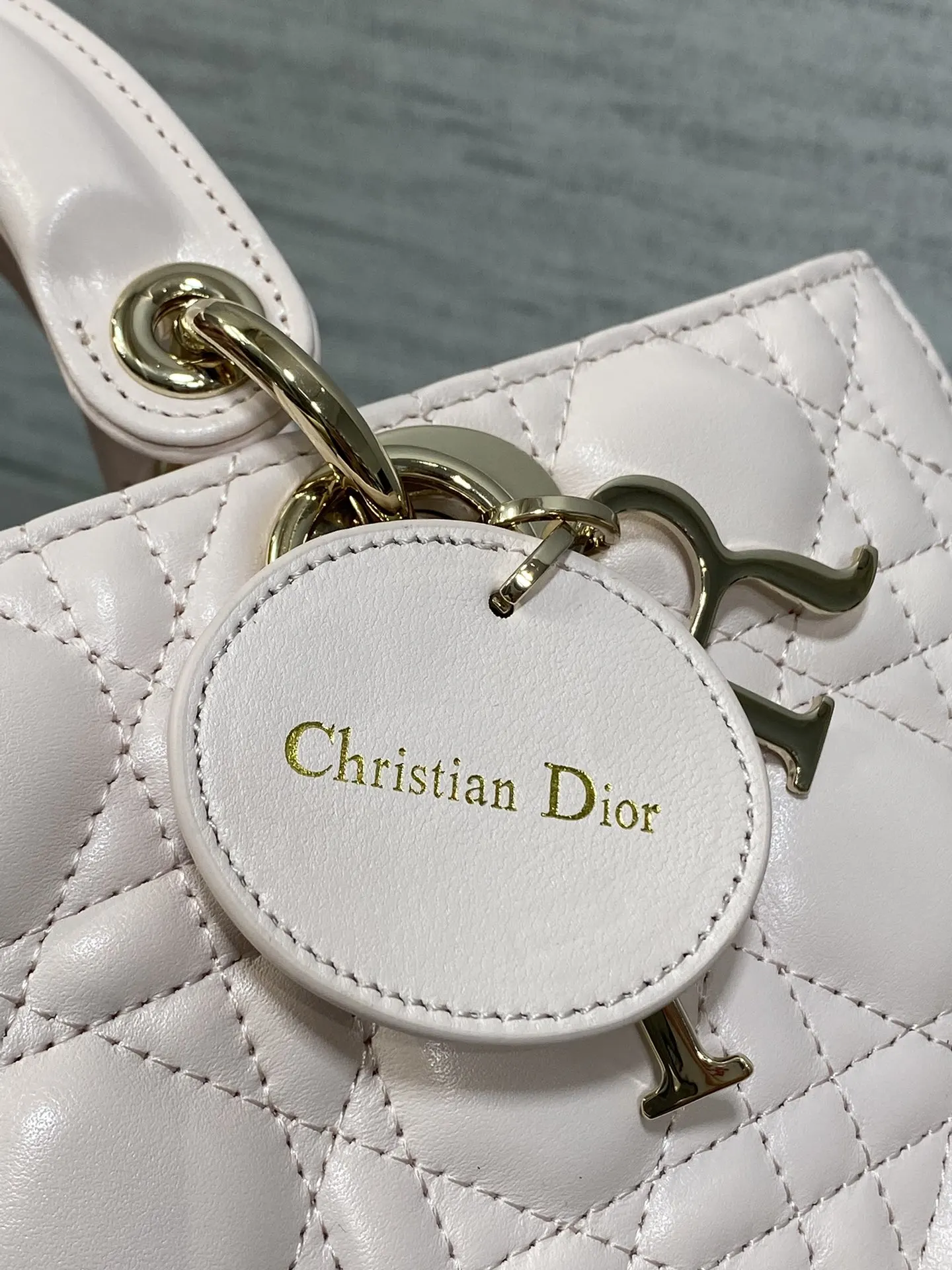 Dior 羊皮 进口 羊皮横款戴妃包冰川蓝 joy强势 手提包 通勤手提款
