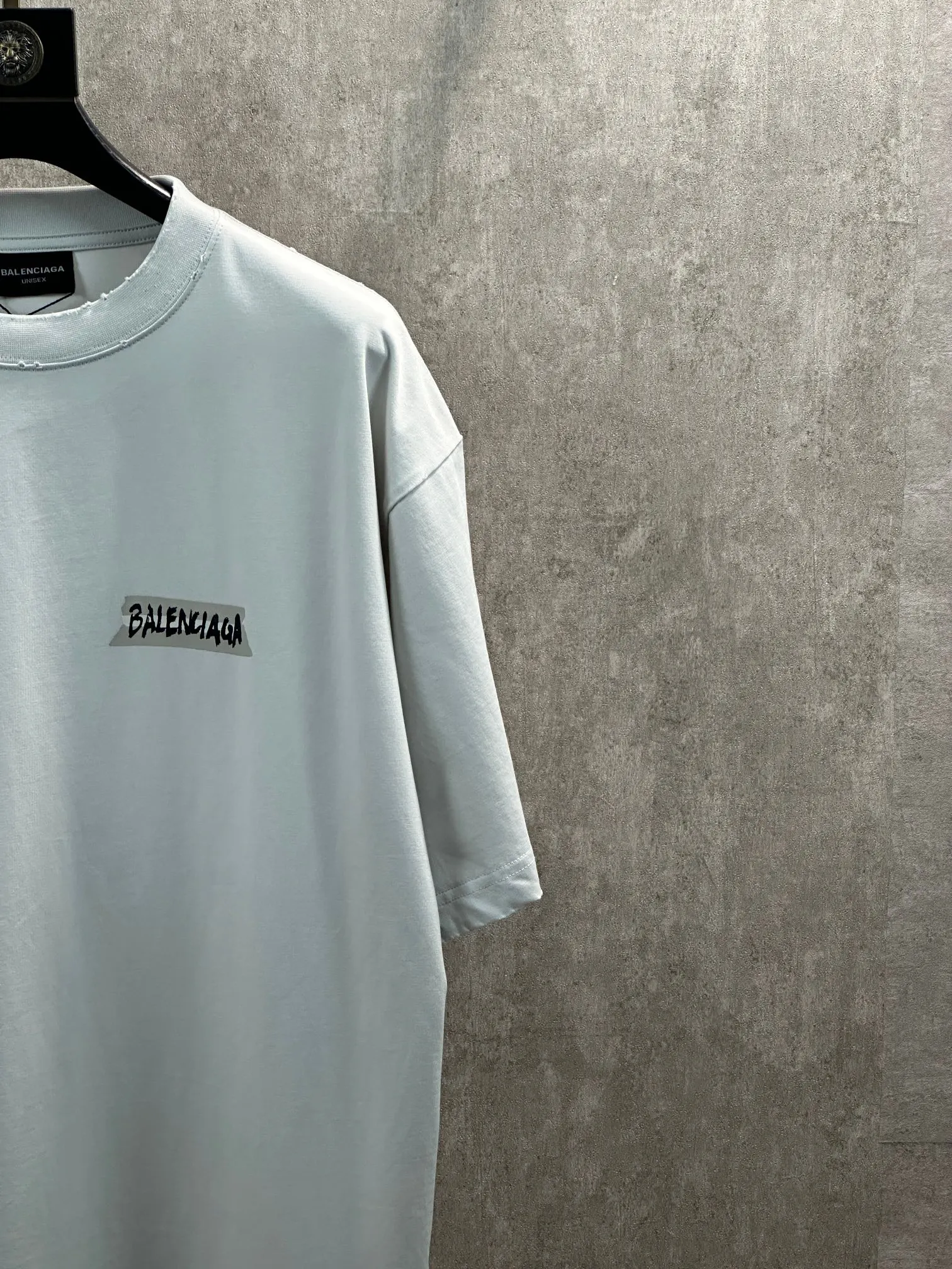 Balenciaga 灰色 字母 印花 短袖T恤 街头休闲款