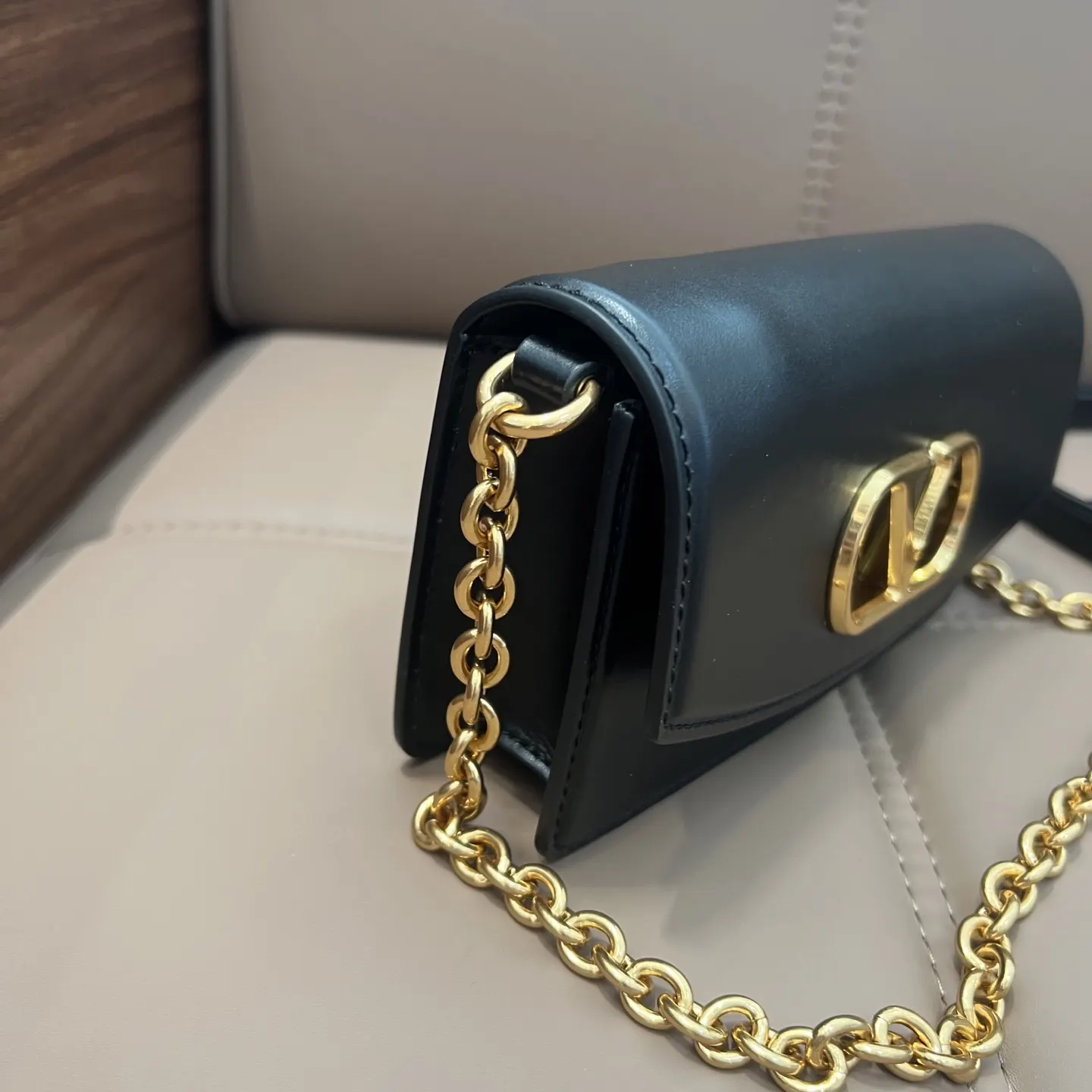 Gold Chain Bag Leather